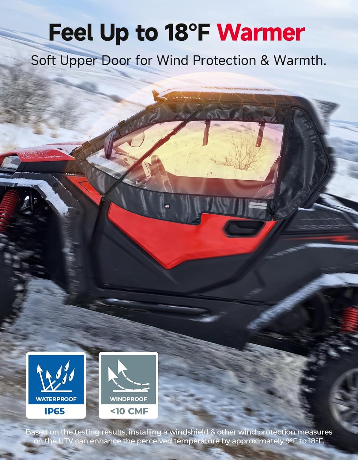 KEMIMOTO 950 800 UTV Soft Upper Doors Cab Enclosure Straight YKK Zipper