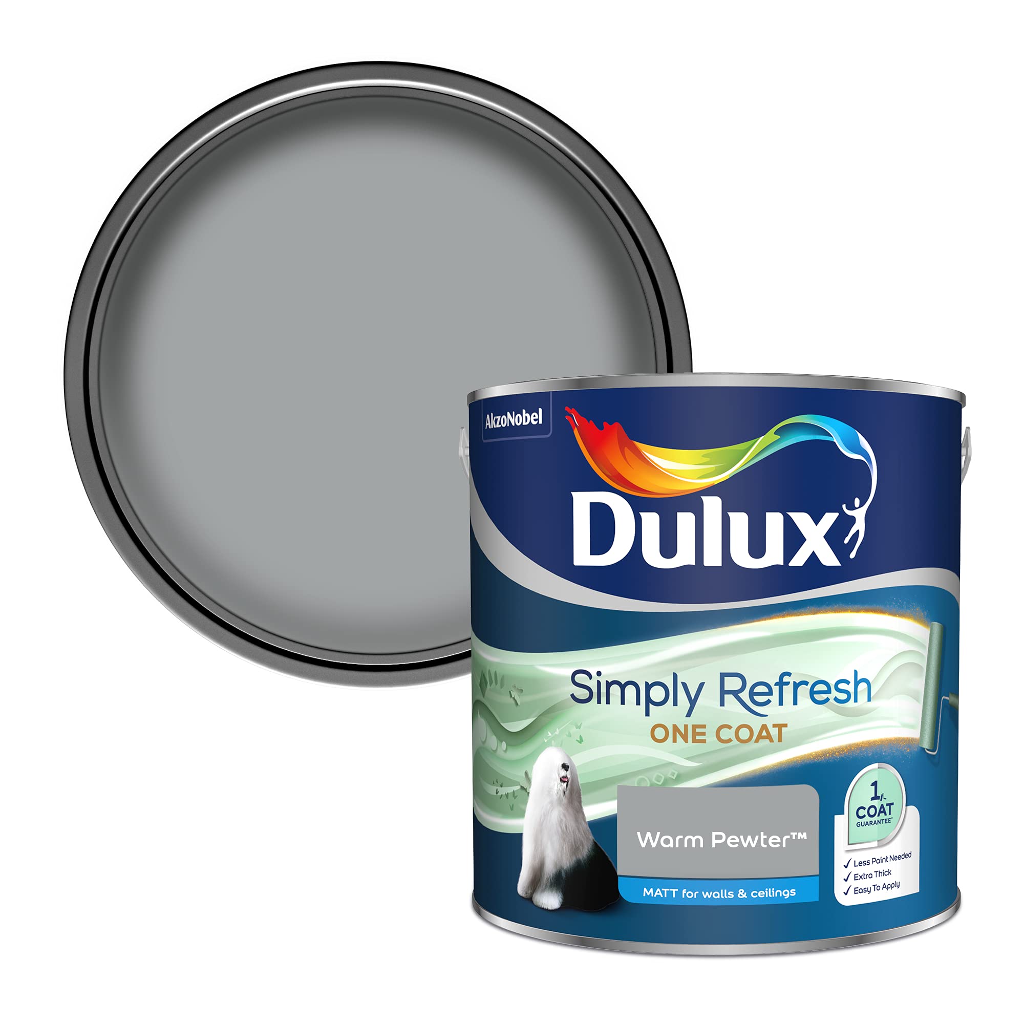 Dulux Cool Neutral Simply Refresh One Coat Matt Warm Pewter, 2.5L