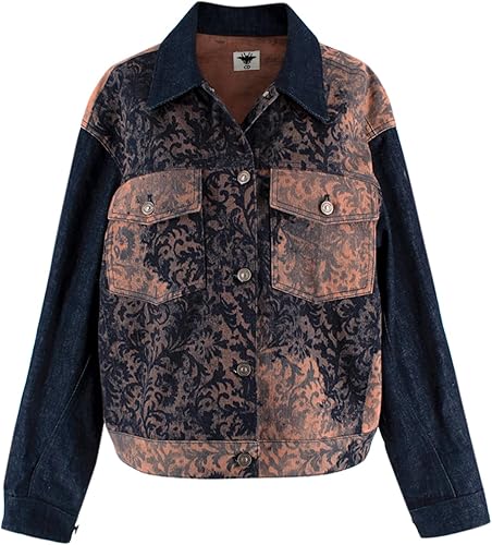 Dior Chaqueta de mezclilla estampada de paisley azul marino SS23 de segunda mano