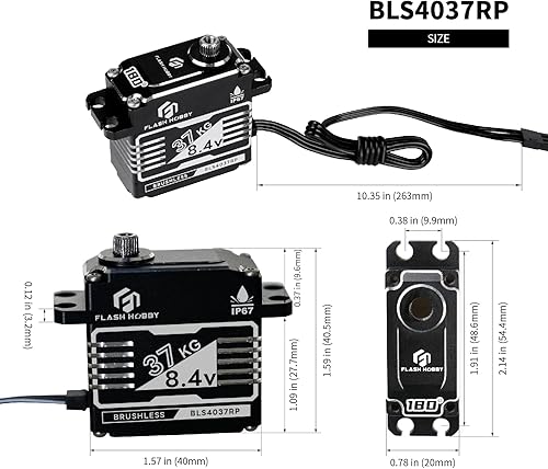 Miniatura 4 de Servos sin escobillas de 81.6 lbs, servo de alto par de 8.4 V, servo de Crwaler RC impermeable IP67 compatible con Sanwa SSRNB4Futaba para