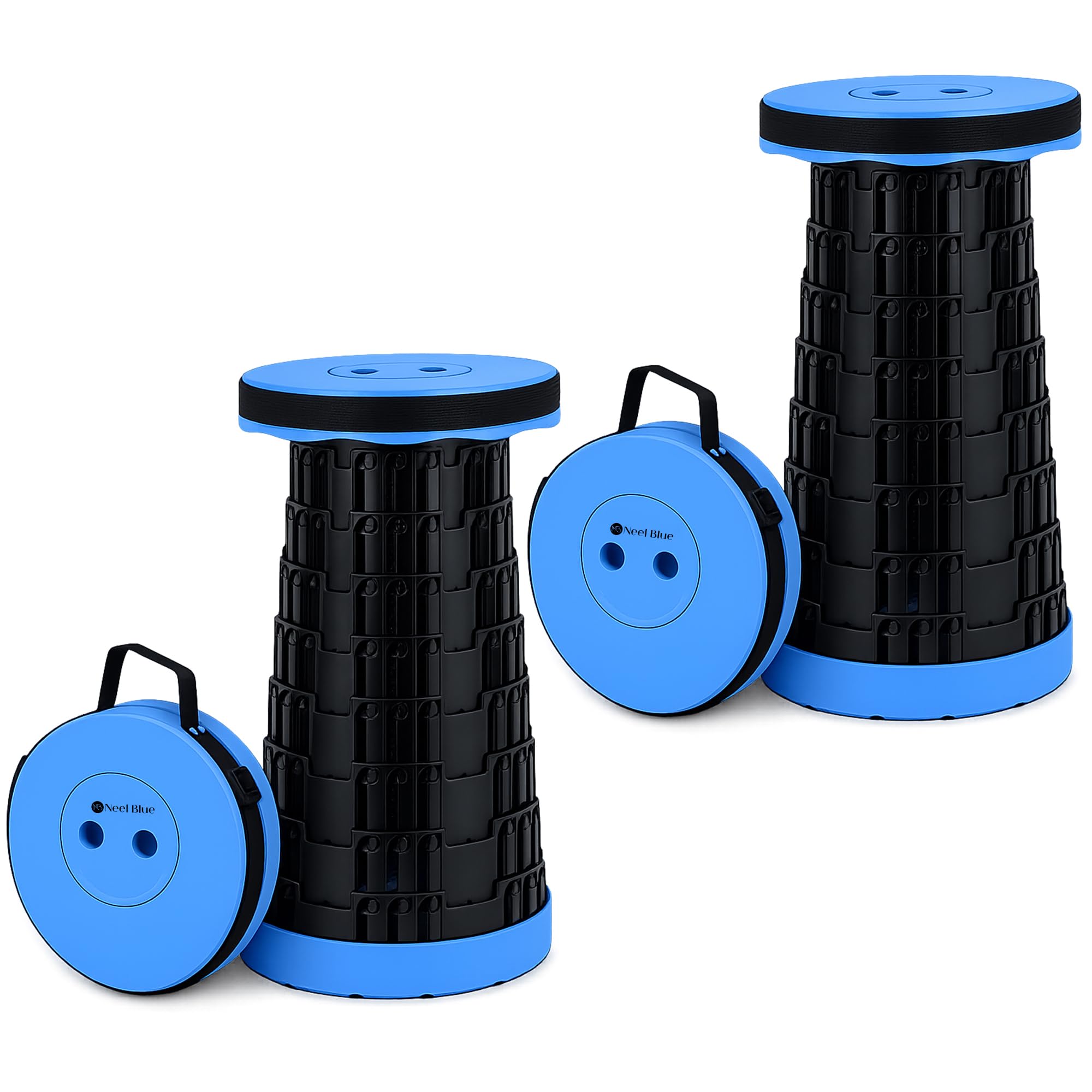 WedDecor Telescopic Retractable Folding Stool 440lbs - Royal Blue, 2pcs
