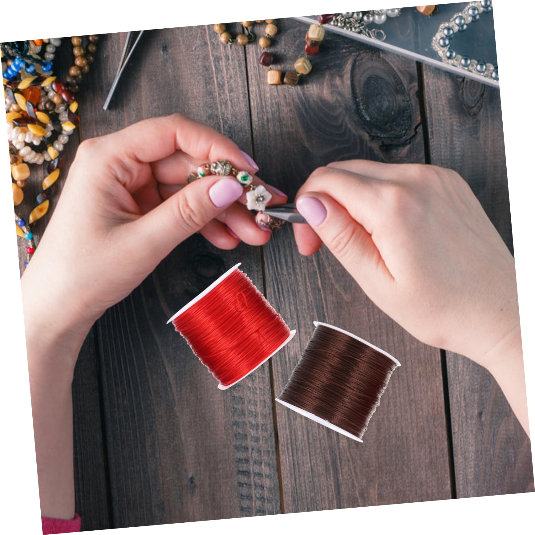 NUOBESTY 16rollen Armband-Schnur Elastische Kordel Für Schmuckherstellung Dehnbares Perlenschnur-Material Für Armbänder Halsketten Und Mehr