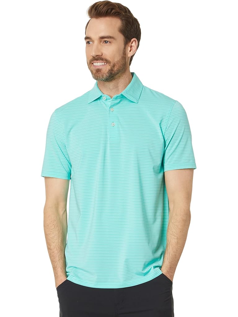 Green Southern Tide Brrr&#176;eeze Bowen Stripe Performance Polo