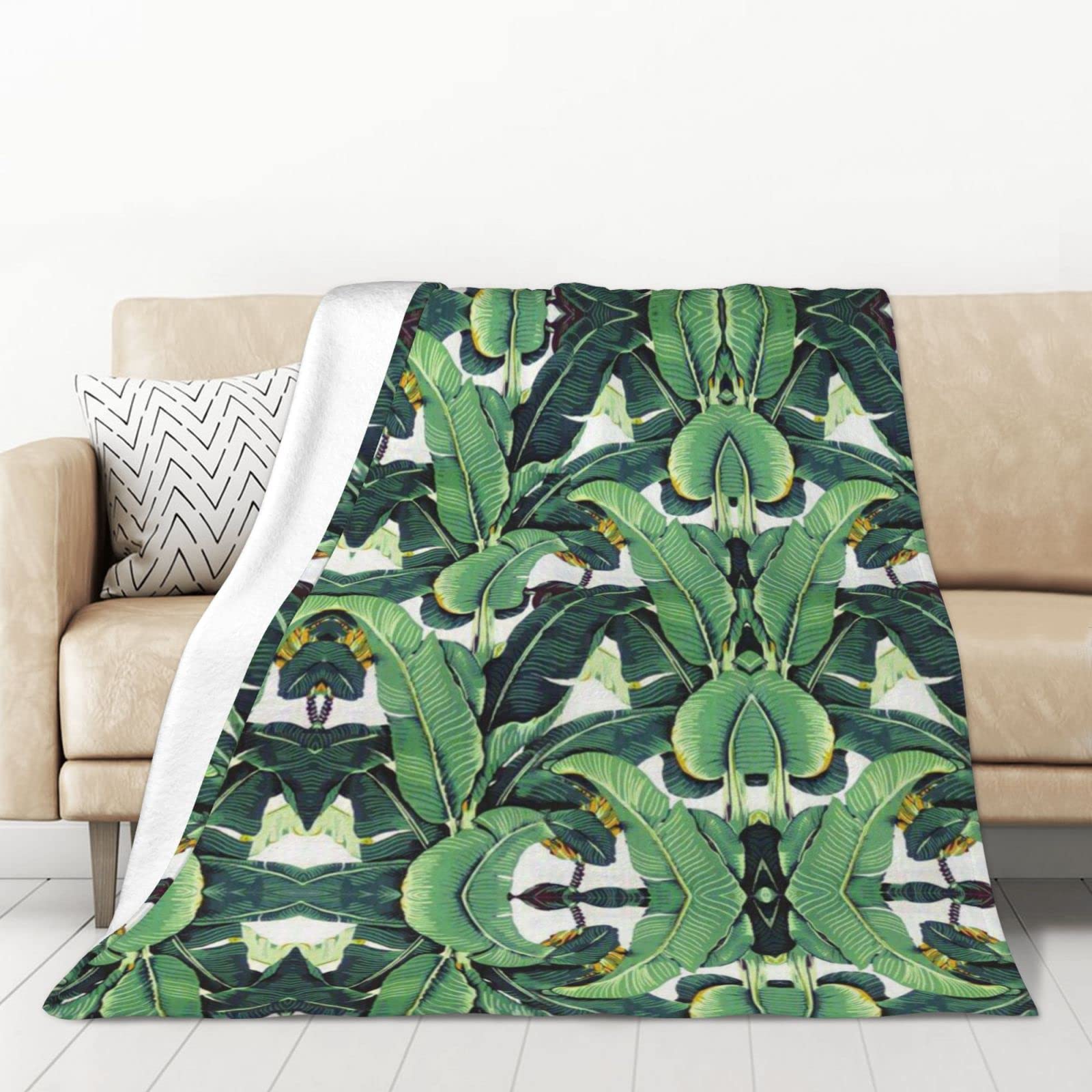 Couvertures en flanelle tropicale 127x178cm jeté de lit canapé chaud doux