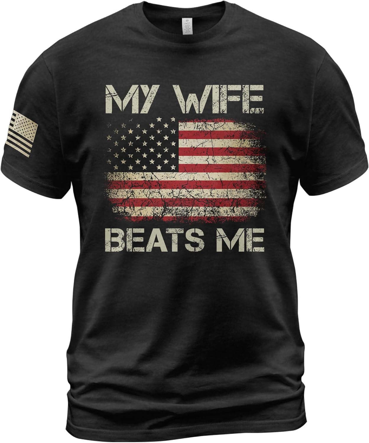 My Wife Beats Me Shirt, American Flag Husband and Wife Shirts, Husband Shirt for Men