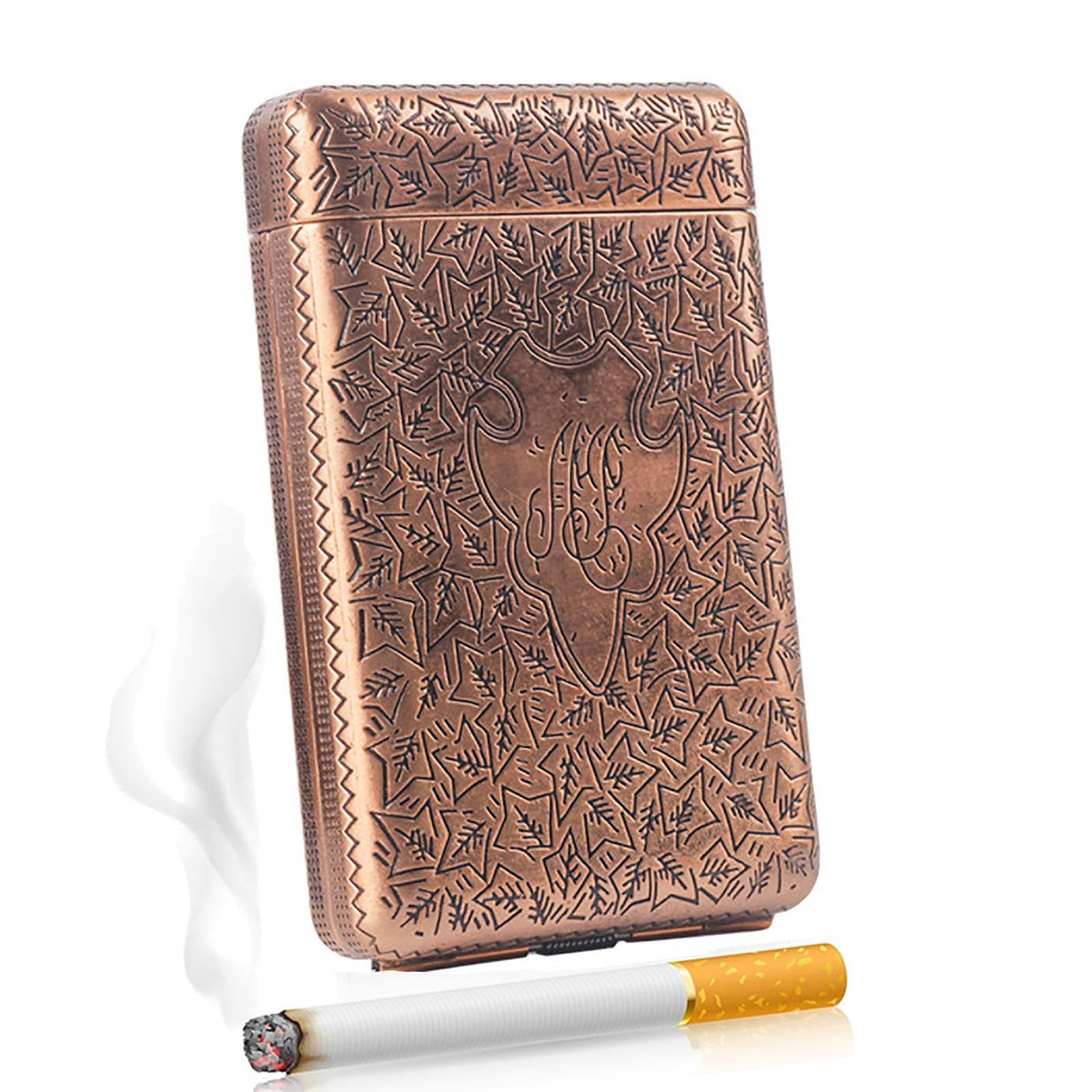 Amazon.com: Cigarette Case 14 Capacity, Three Open Alloy Retro Metal Cigarette  Case Box, Ultra-Thin Creative 3-Sided Carved Cigarette Holder Case,  Portable Pressure-Proof, For Men And Women,Copper : Industrial & Scientific
