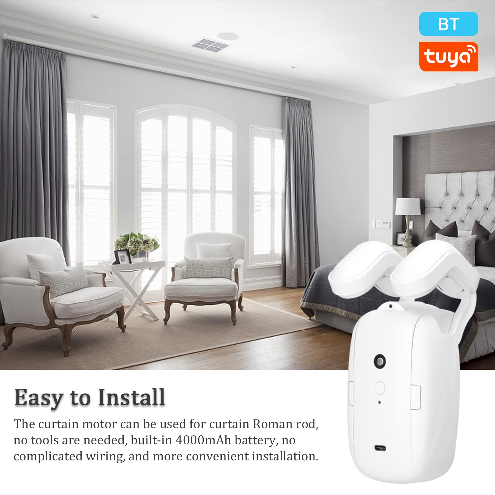 3 in 1 Tuya Wifi Smart Robot Motor for Roman Rod T-shaped/U-shaped Tracks Automa