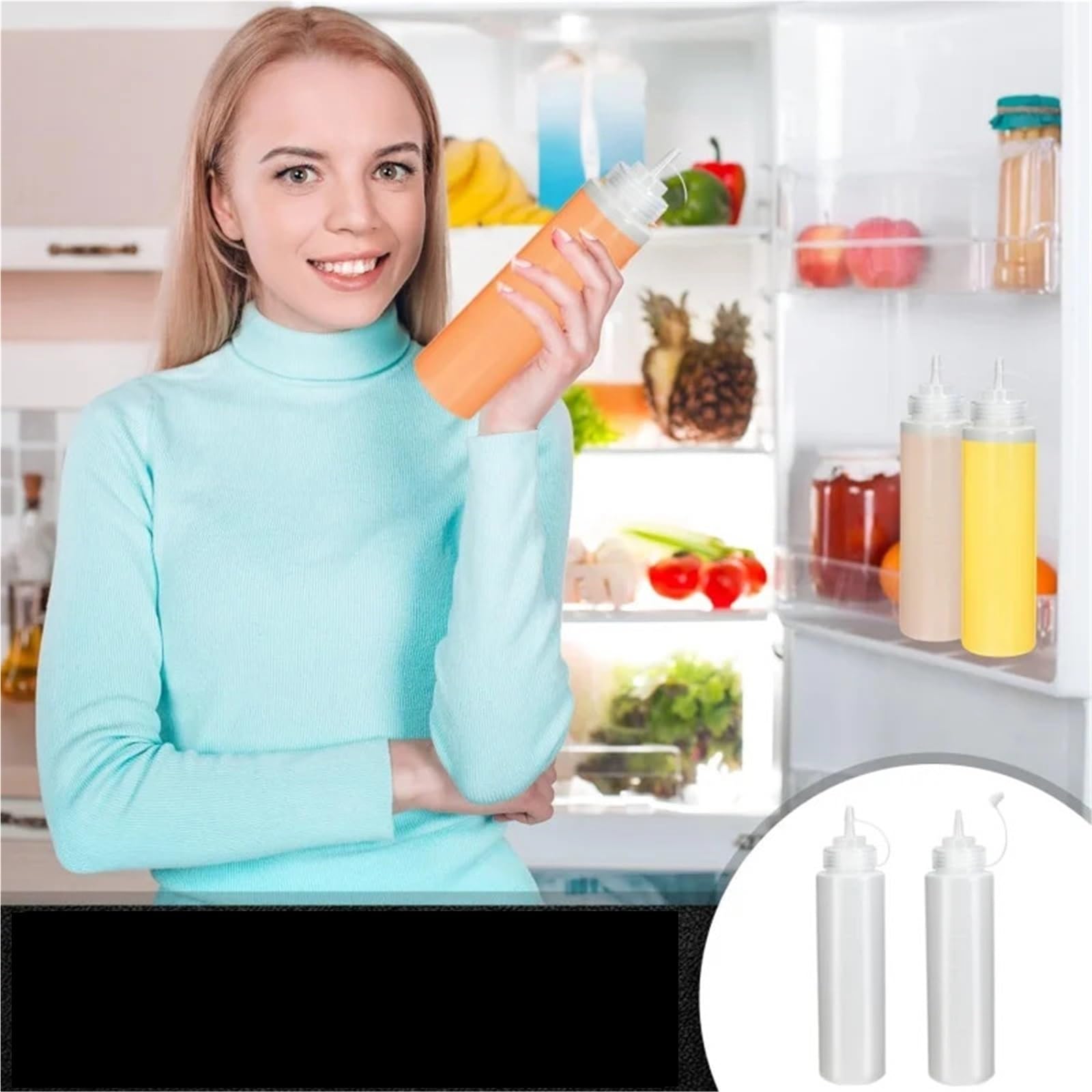 10 pz Condimento Bottiglie da spremere for Ketchup Senape Maionese Salse piccanti Olio d'oliva Gadget cucina 250 ML/360 ML/500 ML per Condimenti(450ML)