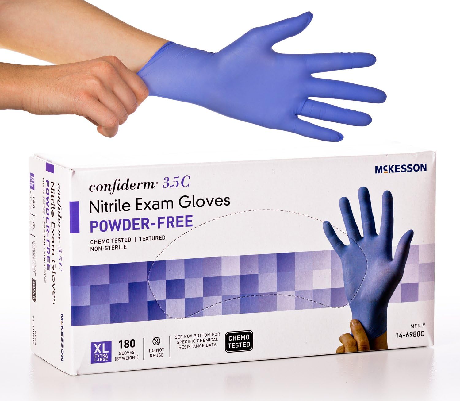 McKesson Confiderm 3.5C Nitrile LatexFree XL Exam Gloves