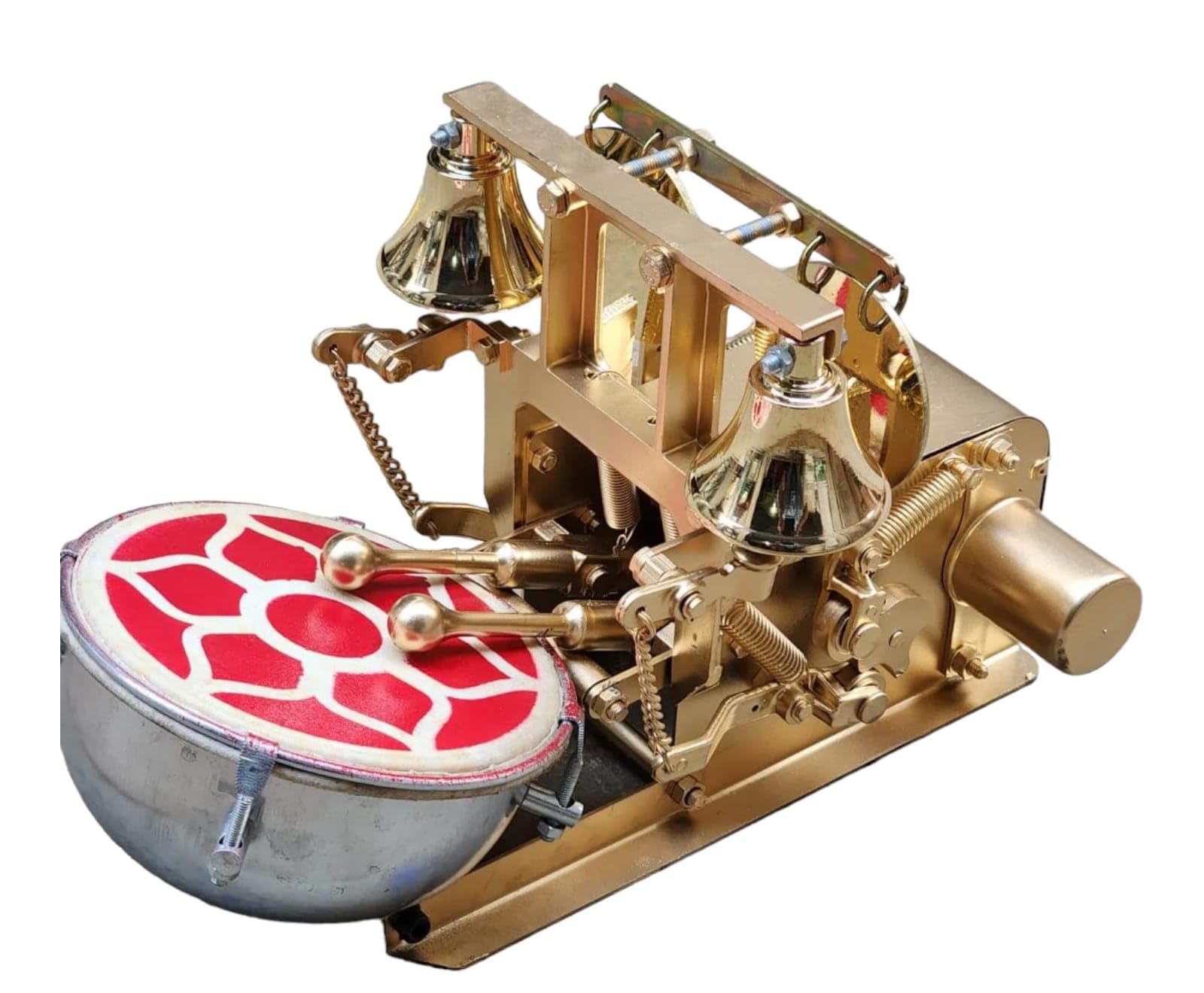 Akshar Tabla Mart Automatic mini electric aarti machine For Home and Temples Nut & Bolts Dholak (Gold) - Image 5 thumbnail