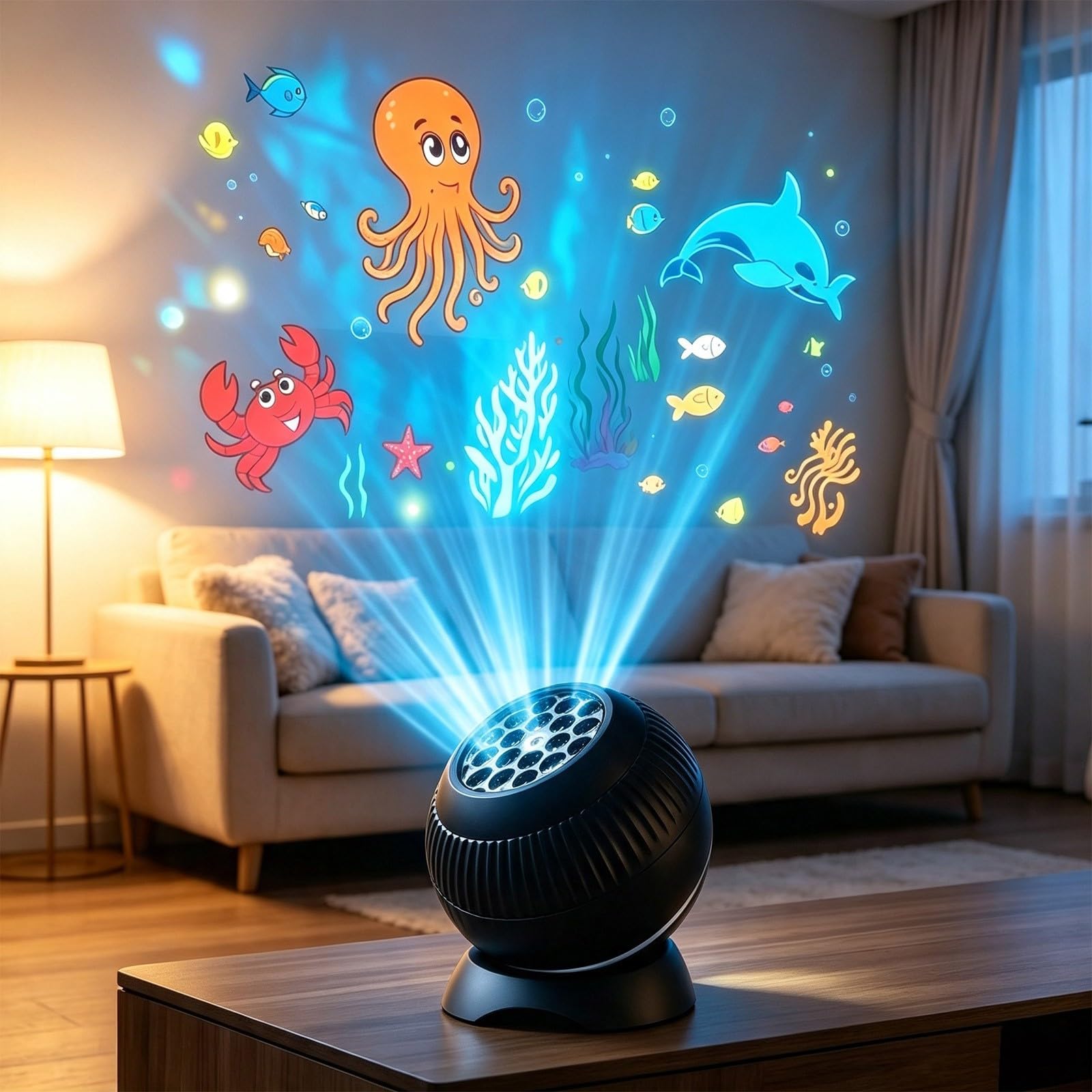 Christmas Halloween Ocean Projector Night Light for Kids Bedroom，G