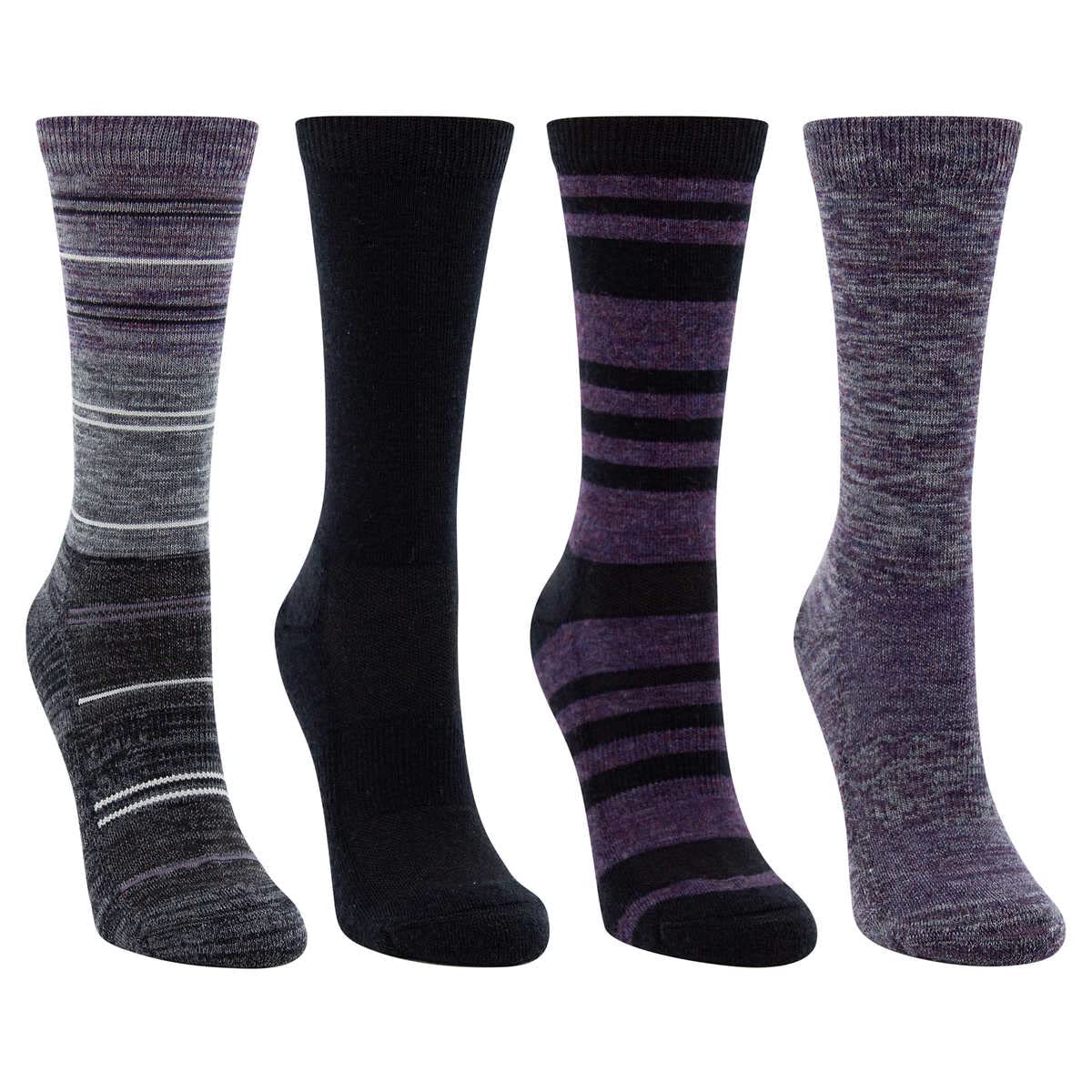 Lot De 4 Paires De Chaussettes Femme Kirkland Signature En Laine Mérinos (pointure 6 - 10.5)