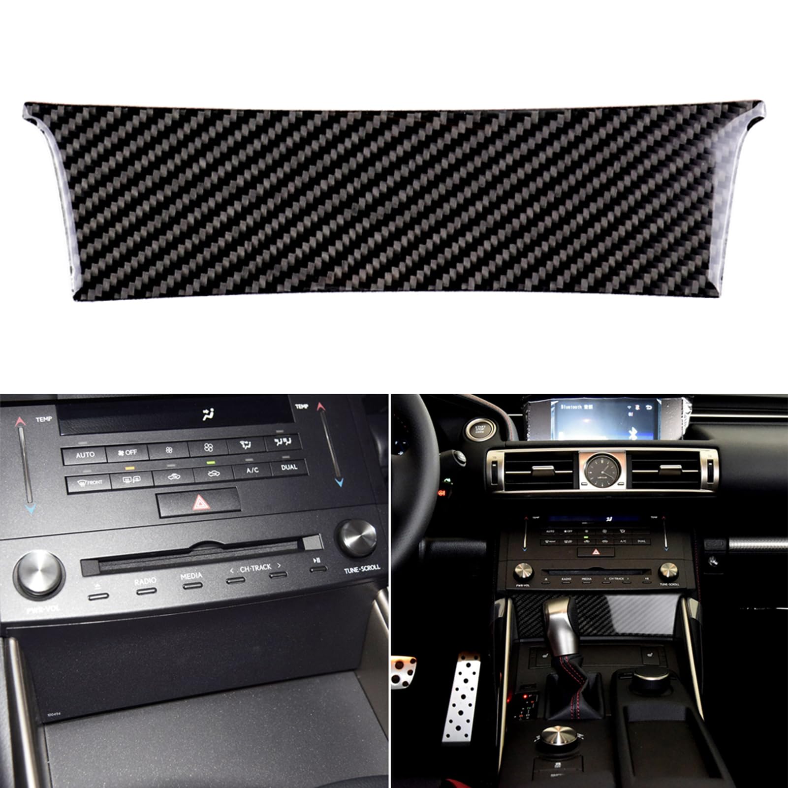 NVCNX Car Dashboard Dash Trim Cover Decal Compatible with Lexus ​IS250 2014 2015 / IS200t 2016 2017 / IS300 2016-2020 / IS350 2014-2020 Carbon Fiber Interior Trim Accessories Black - A