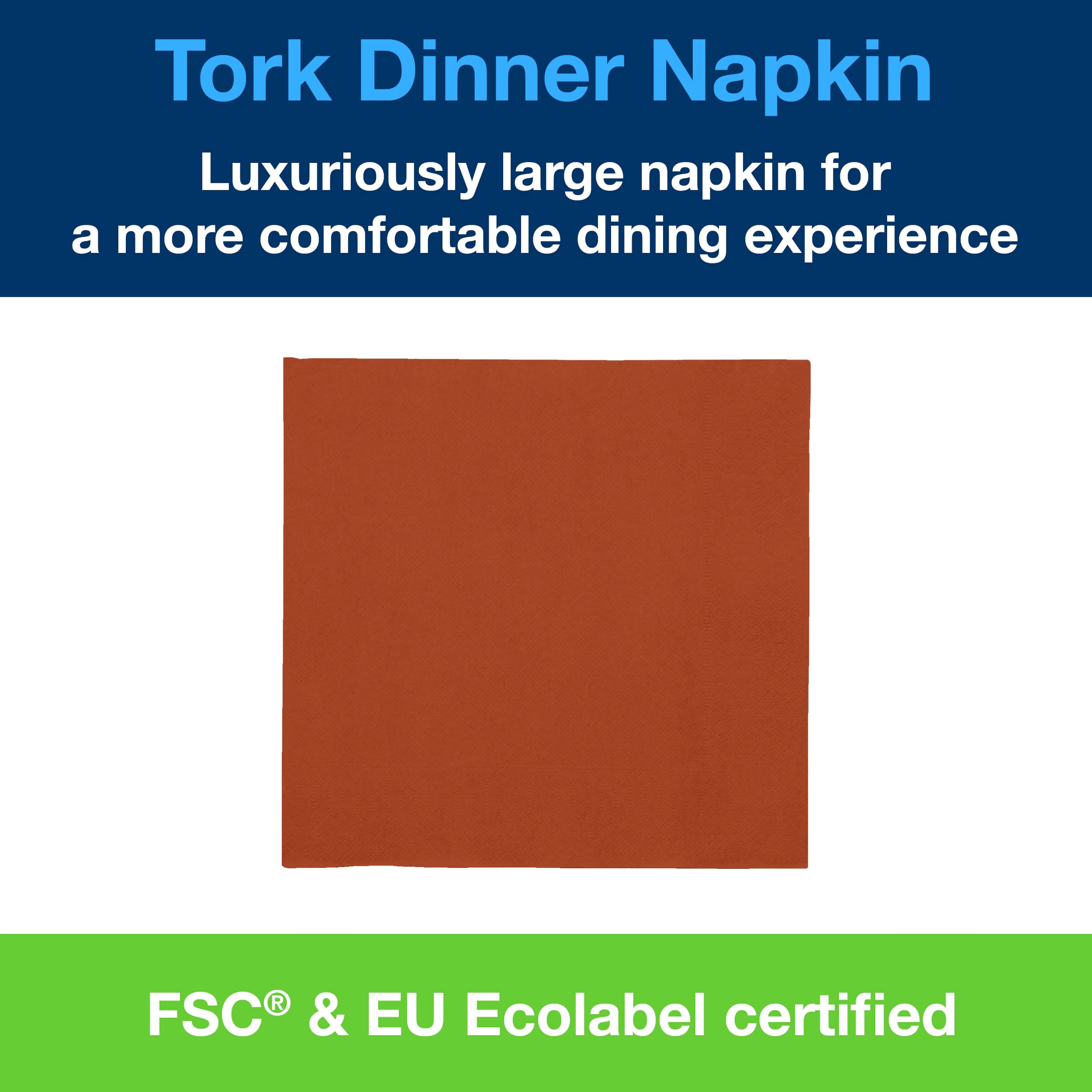 Tork 478763 Dinner Servilletas para cena/dos capas/pliegue 1/4 / color terracota / 12 paquetes x 150 unidades (1800 servilletas) / 39 cm x 39 cm/Advanced