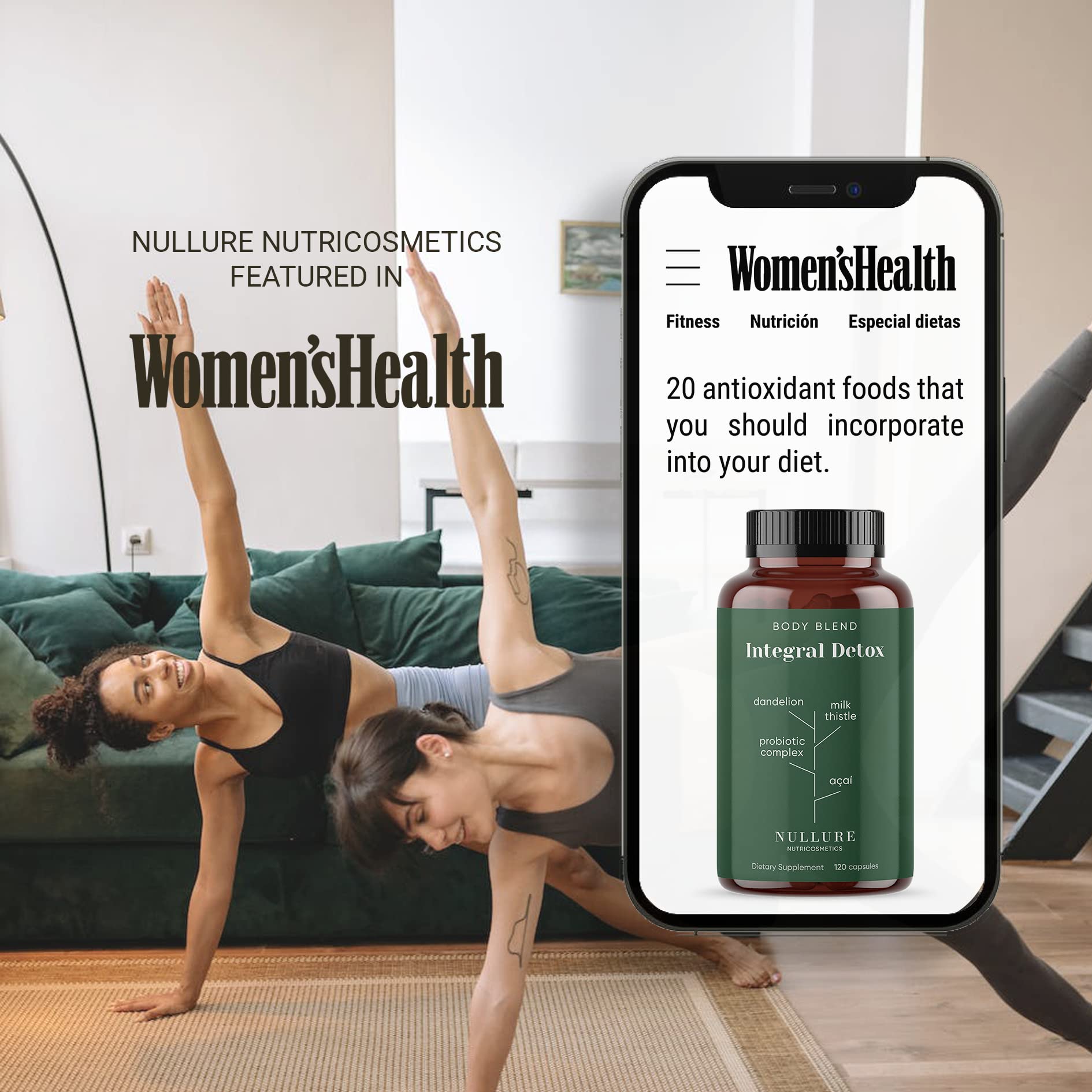 Nullure Natural Detox Depurativo Hígado y Colon | Limpieza Intestinos + Digestión | Vegano | Cardo Mariano + Probióticos + Diente de León + Açaí + Cúrcuma + Selenio | 120 cápsulas (2 meses)
