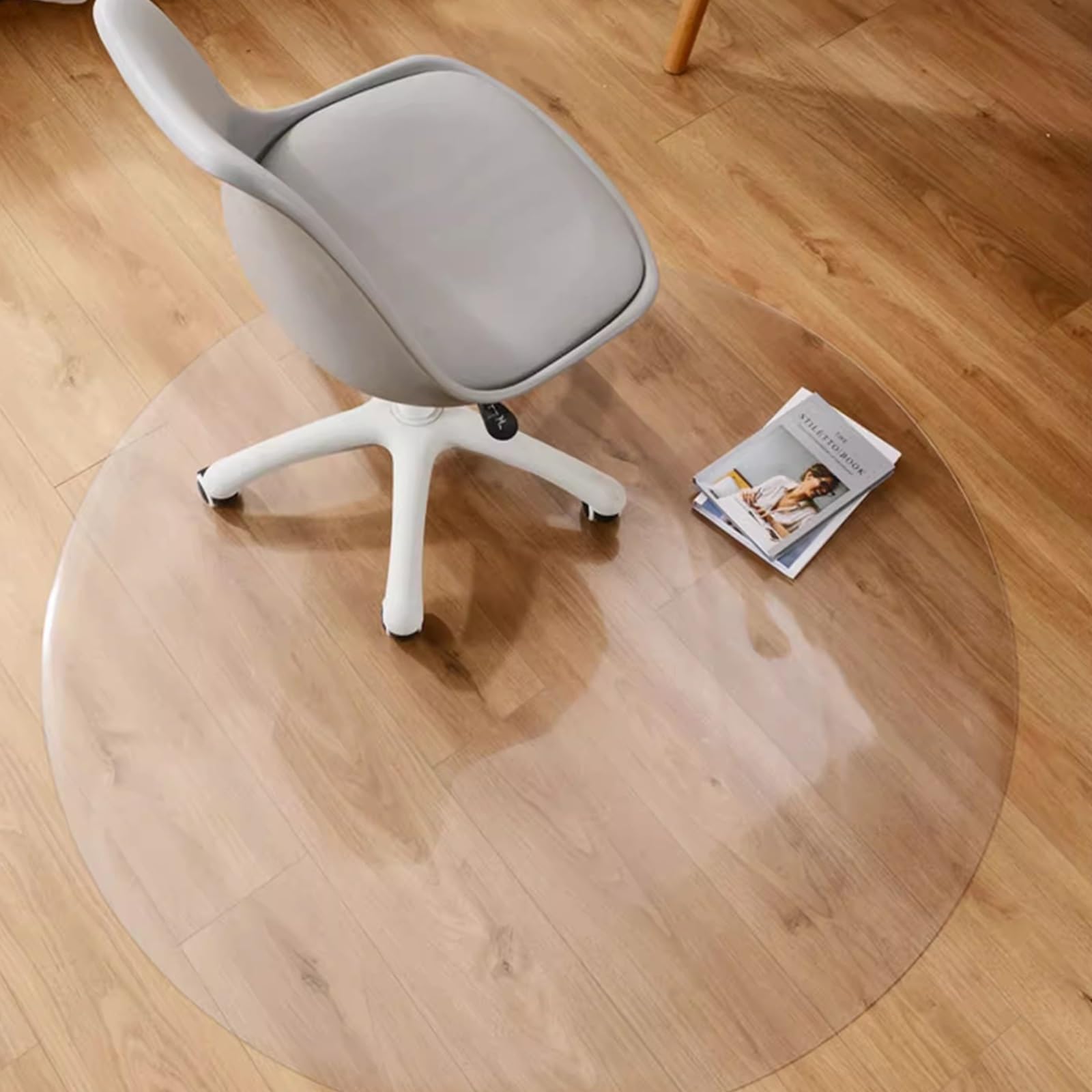 Frosted Round Computer Chair Mat Waterproof Floor Protector Mat Scratch Proof Table Chair Floors Pad Thickness 0 04in