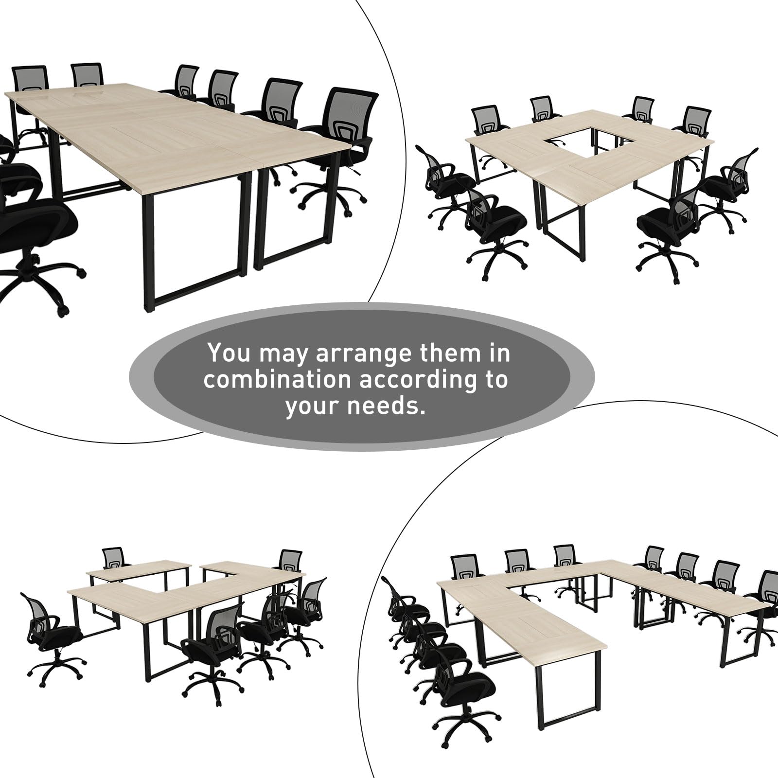 Amazon.com: Bonzy Home 18FT Conference Table Set of 6, Modern