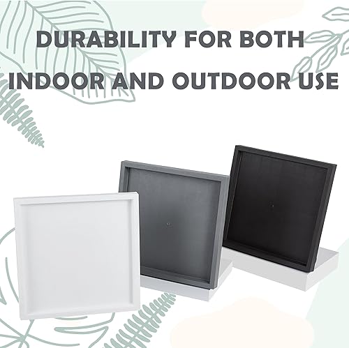 Miniatura 7 de Plato cuadrado de 9.8 pulgadas con ruedas, soporte de maceta con ruedas resistente para plantas en maceta, bandeja base de rodillo con ruedas,