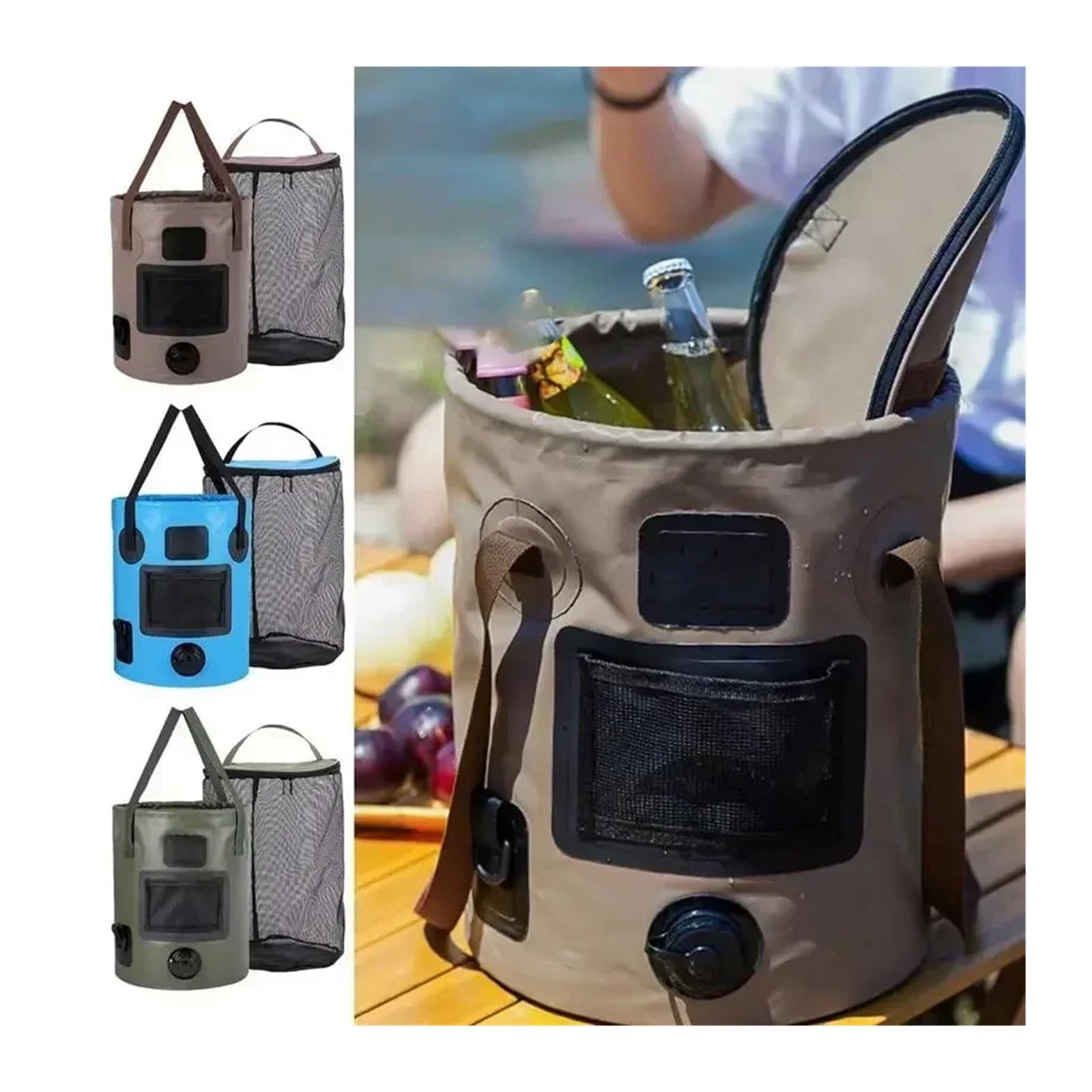 25L Portatile Pieghevole Secchio Sacchetto di Immagazzinaggio Acqua di Viaggio Esterna Impermeabile Articoli di Pesca
