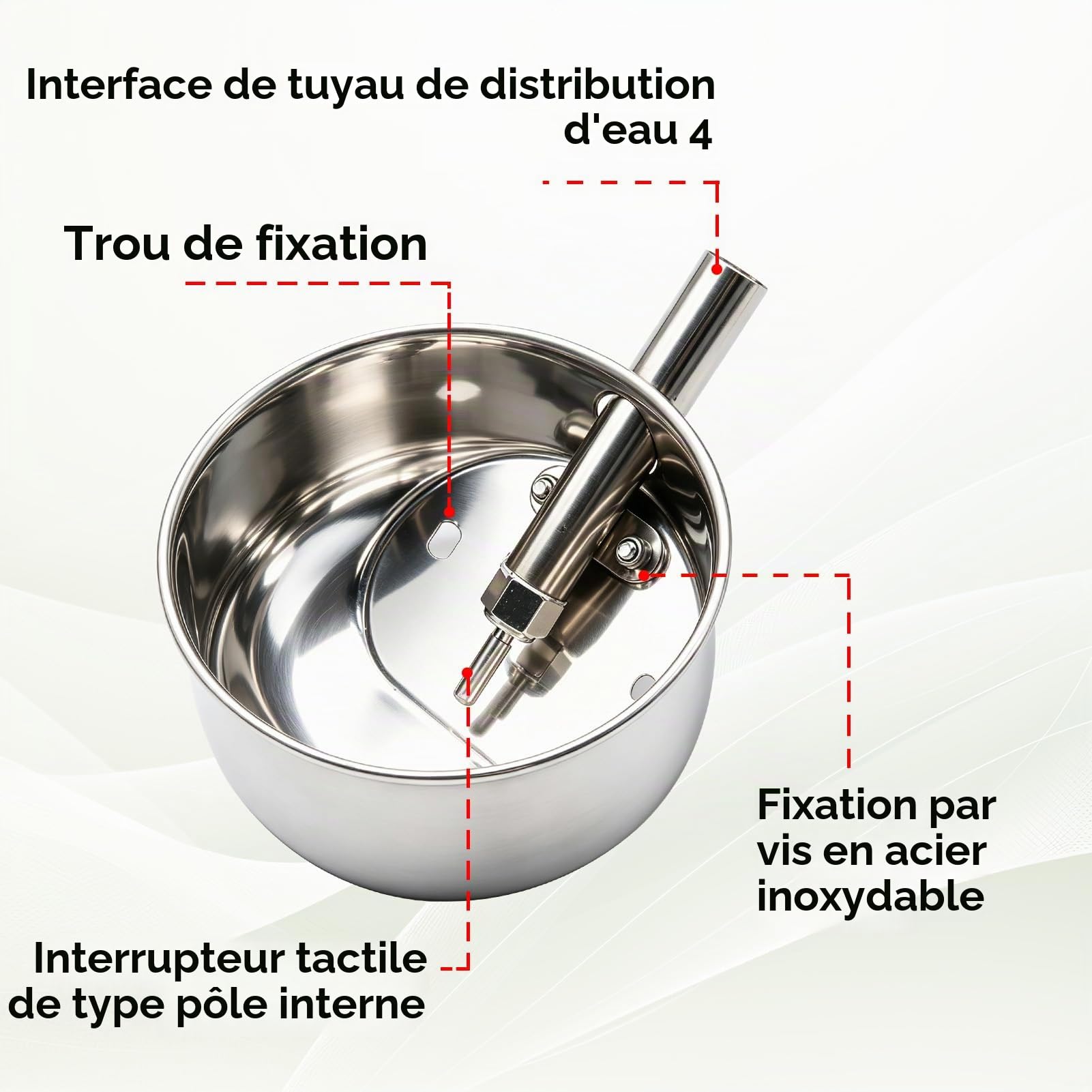 Abreuvoir Automatique en Acier Inoxydable, 15cm Distributeur d'eau pour Porcs Bol Automatique avec Valve De Contrôle, pour Porcelets, Chèvres, Moutons Et Autres Animaux De La Ferme