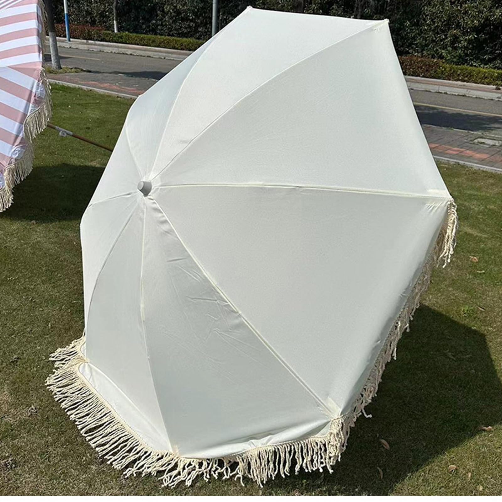 Parasol ogrodowy i tarasowy, obrotowy parasol plażowy, parasol przeciwsłoneczny do wypoczynku na świeżym powietrzu, aluminiowa rama o dużej średnicy, odporna na wiatr, z torbą do przechowywania.