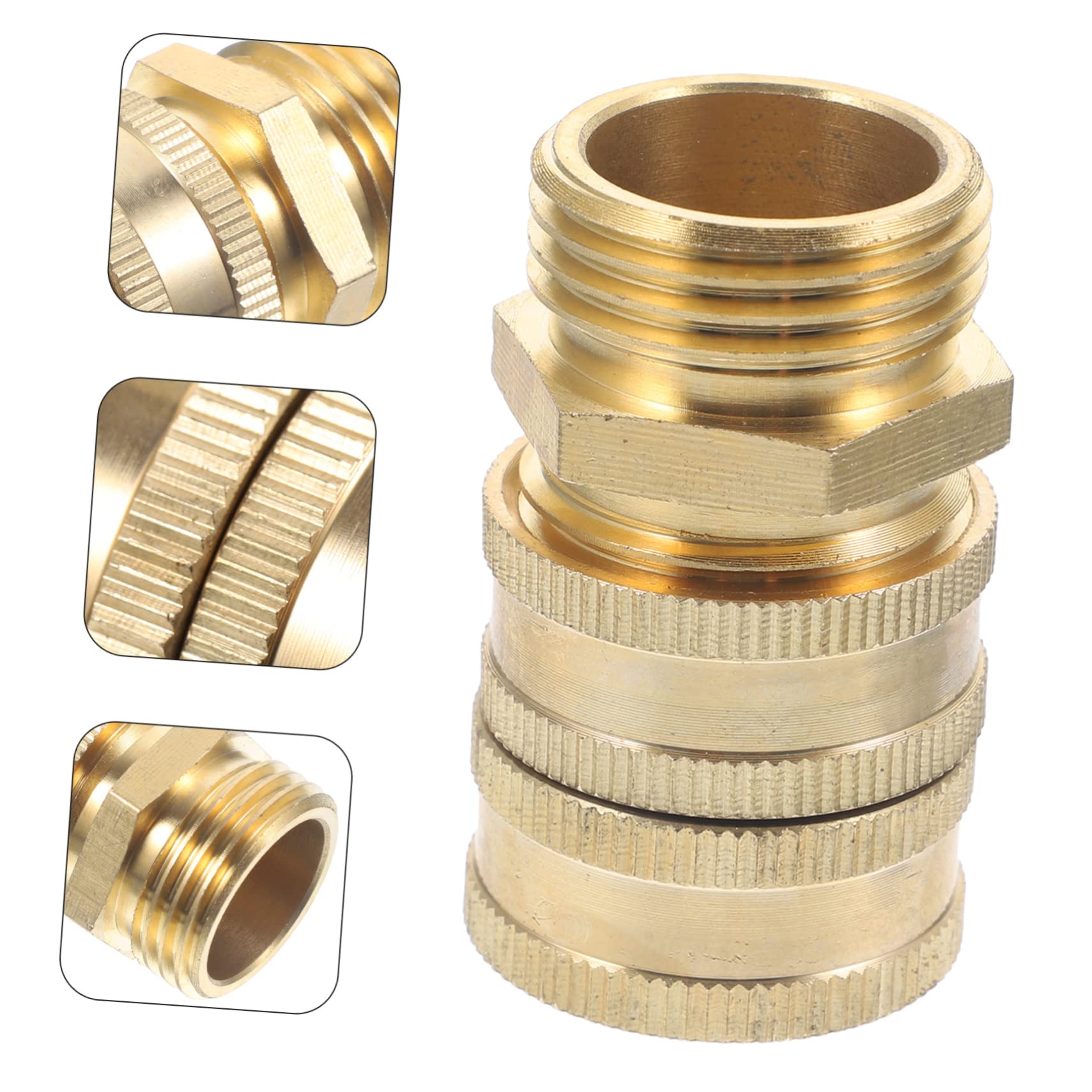 Sosoport 2 Juegos Adaptador De Vías Giratorio De Manguera Soporte De Manguera Conector Adaptador De Manguera De Agua Conectores Manguera De Jardín Extensible Golden Latón 2 Pares * 2
