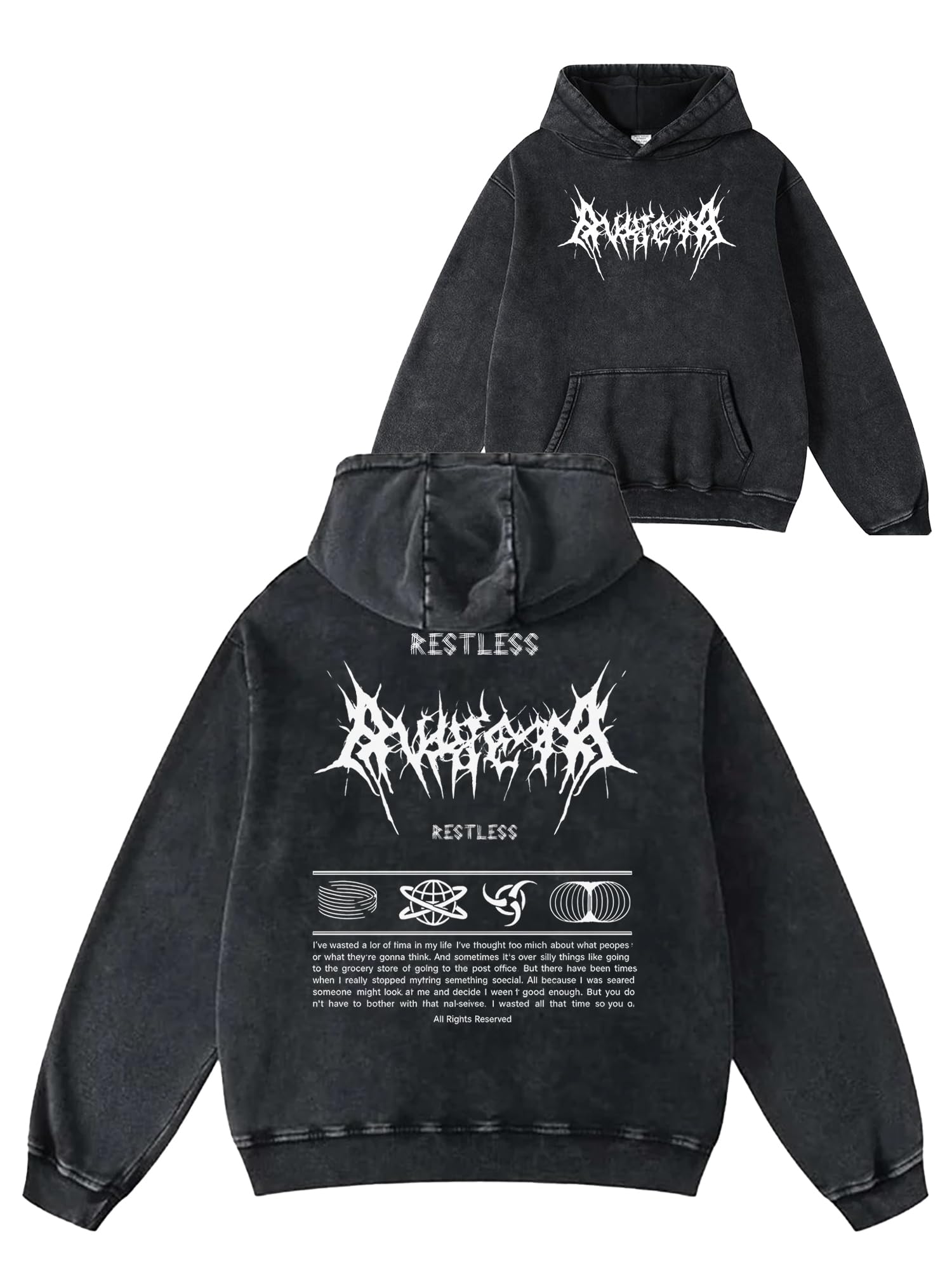 Oversize Hoodie for Men | Acid Washed Oversized Hoodie | Overlays Hoodies | Cotton Hooded Sweatshirt for Men | Premium Sweatshirt Man | Oversize fit