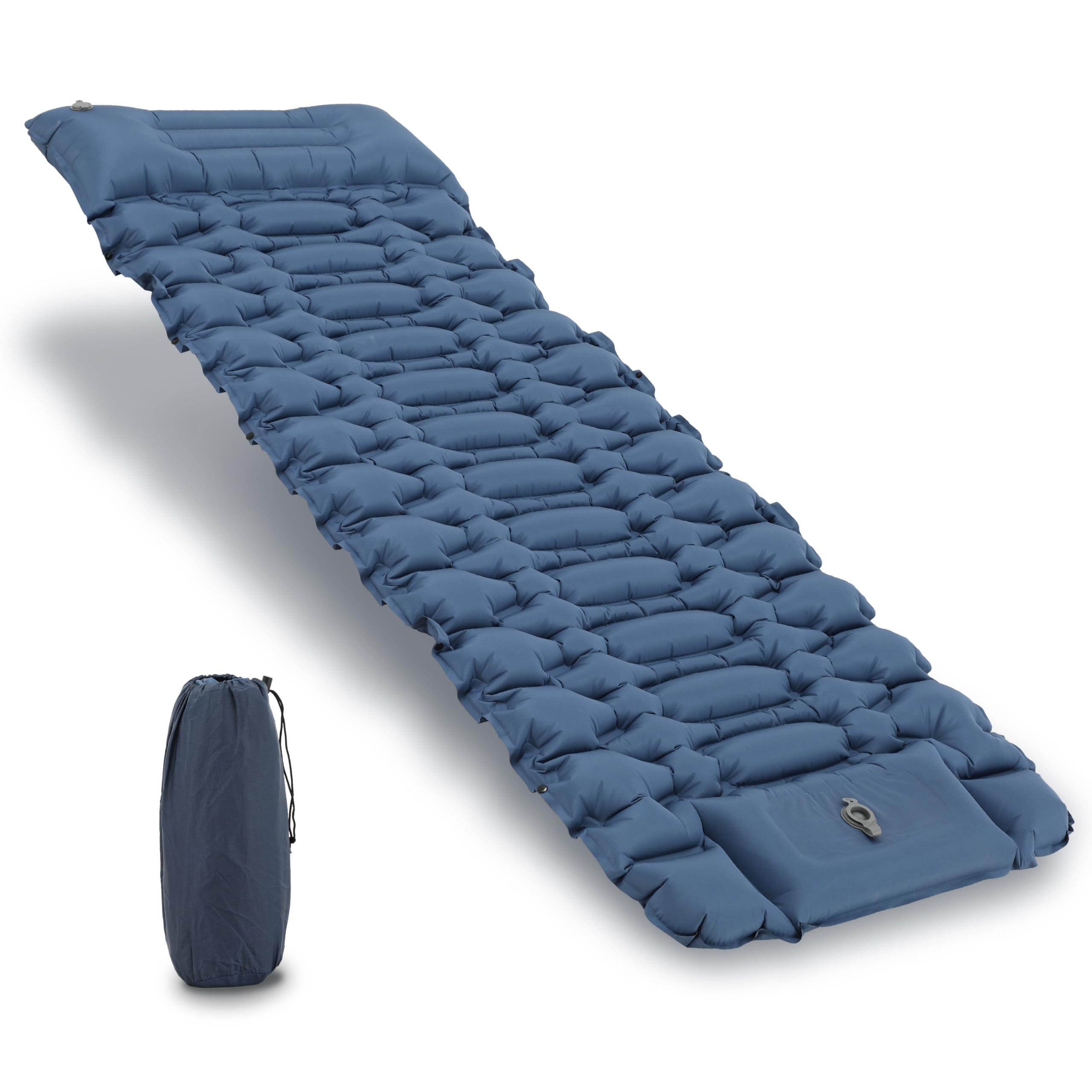 Materassino autogonfiabile, materassino ad aria da campeggio ultraleggero gonfiabile con pompa a pedale e cuscino, materassino ad aria impermeabile, materassino per dormire all'aperto per escursioni