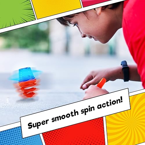 Miniatura 4 de JA-RU Light Up Spinning Top Spiderman & Friends Marvel Style, UFO Spin Toys, Flashing LED Lights, Fun Kids Birthday Gifts, Goodie Bag Fillers,