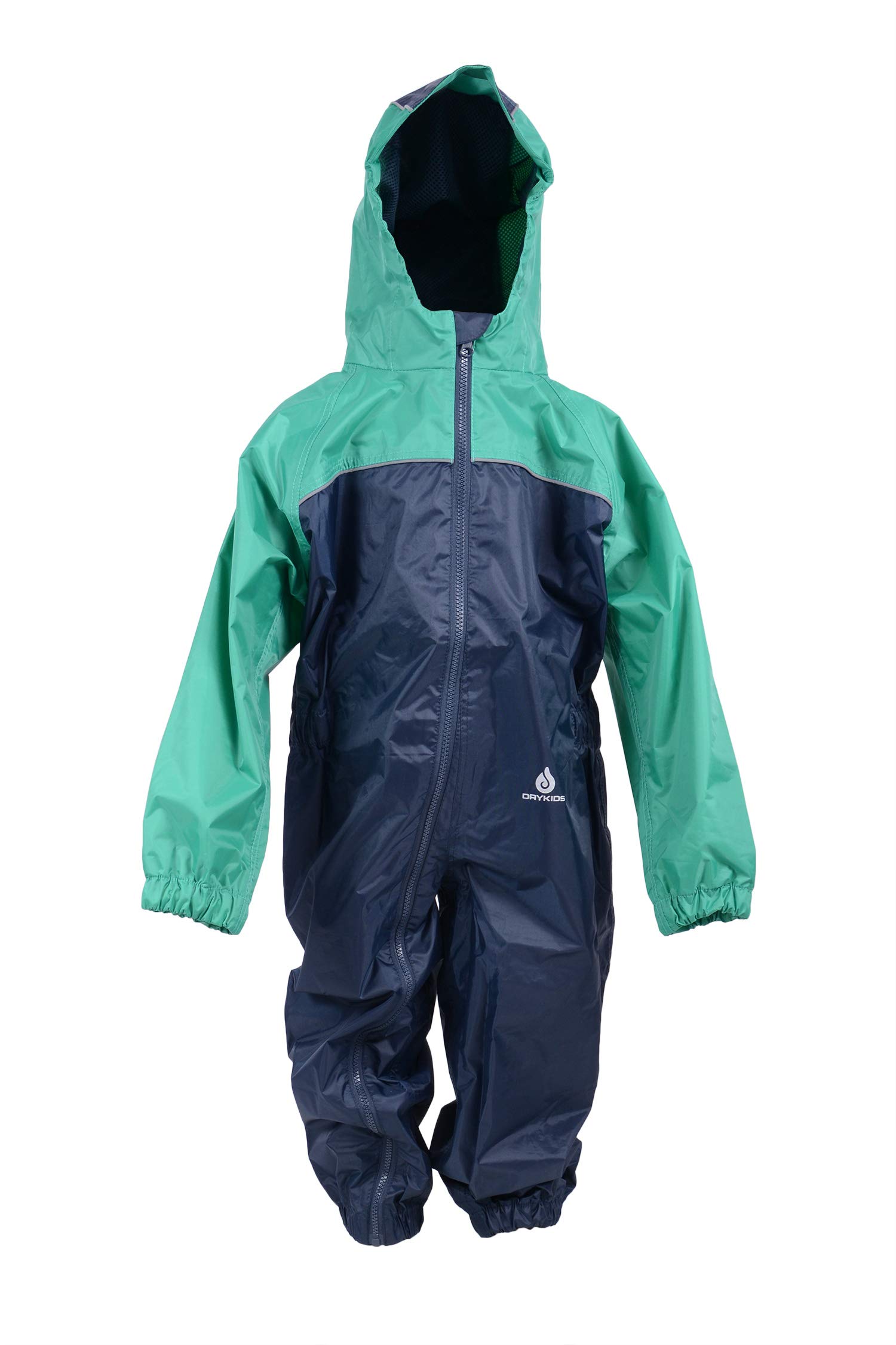 DRY KIDSChildrens Waterproof Rainsuit, All in One Dry Suit for Outdoor Play. Ideal Outerwear for Boys and Girls