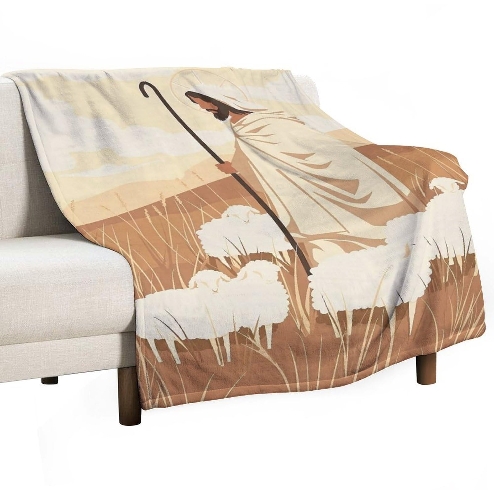 YHGSREUOH The Good Shepherd 02 Flannel Blankets Fleece Soft Throw Lightweight Plush Gifts for Couch, Bed, Cozy Sofa Plush, Chair, Lovers 32x48inch(80x120cm)