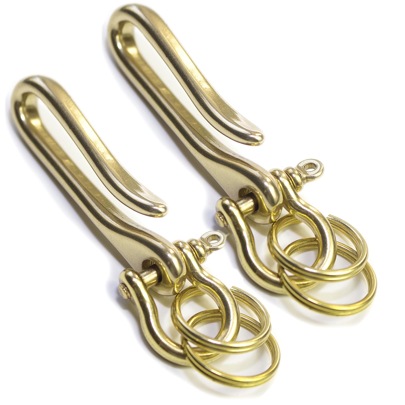 CMVFYL Belt Clip for Keys,Key Holder for Purse,Brass Keyring for Key Fob,Fish Hook Keychain,Purse Key Hook for Women Men,Gold