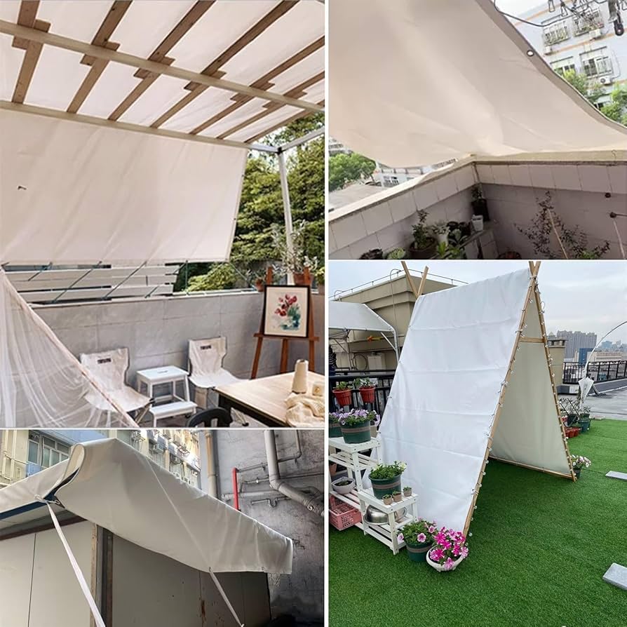 Amazon.com: White Tarpaulin with Eyelets 1x1.5m 1.2x1.5m 1.8