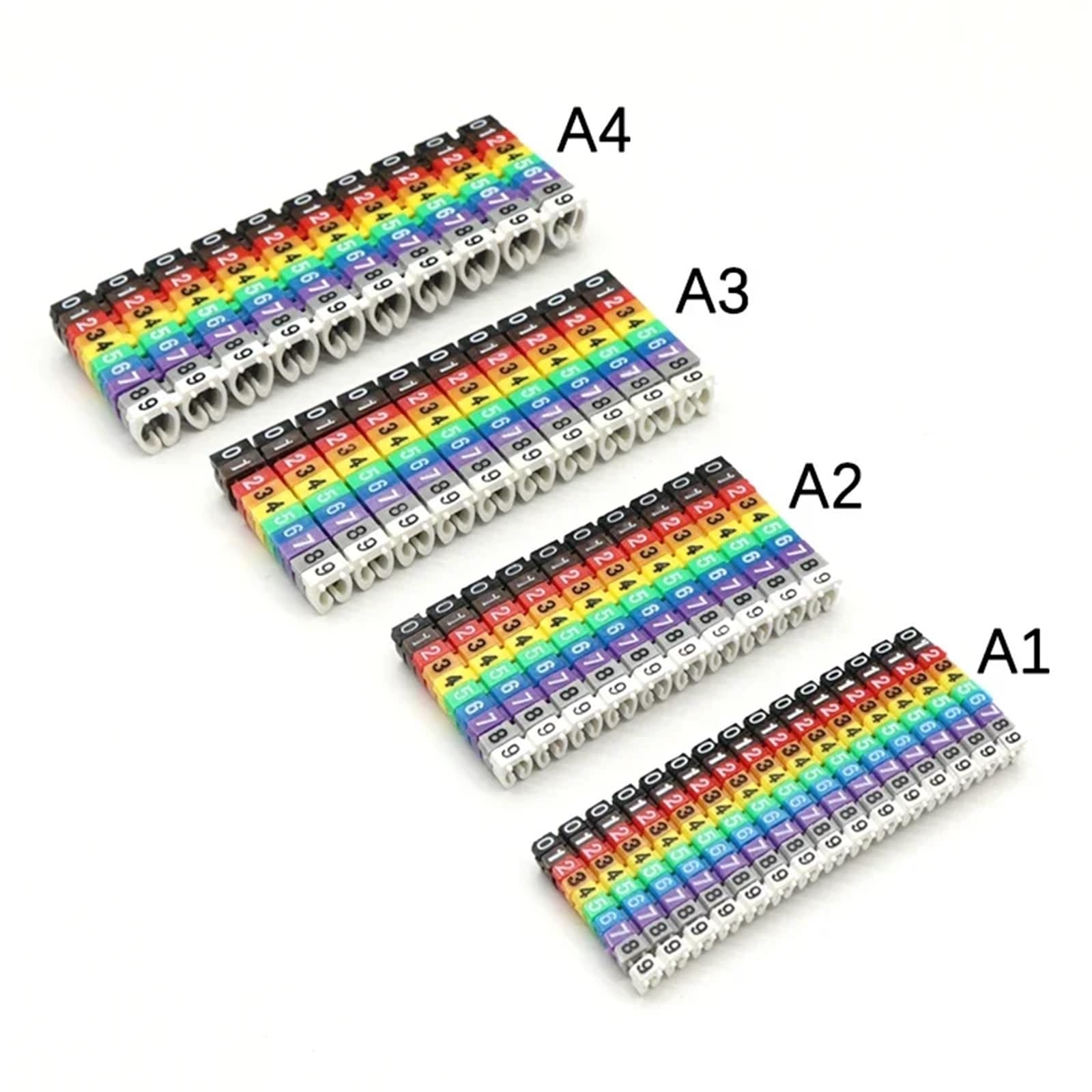 Marqueurs de câble, étiquettes de marquage de fil de type M pour câbles réseau de 2 à 8 mm, 100/150 étiquettes numérotées