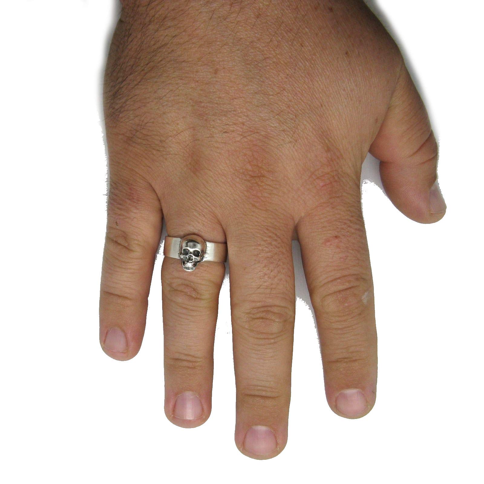 Anello da uomo in argento massiccio 925 Cranio R001861