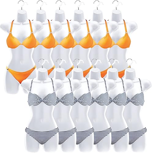 Maniquí colgante para mujer, 12 piezas, forma de vestido con gancho para colgar en la cadera, maniquí largo y hueco en la espalda, torso, camisa de