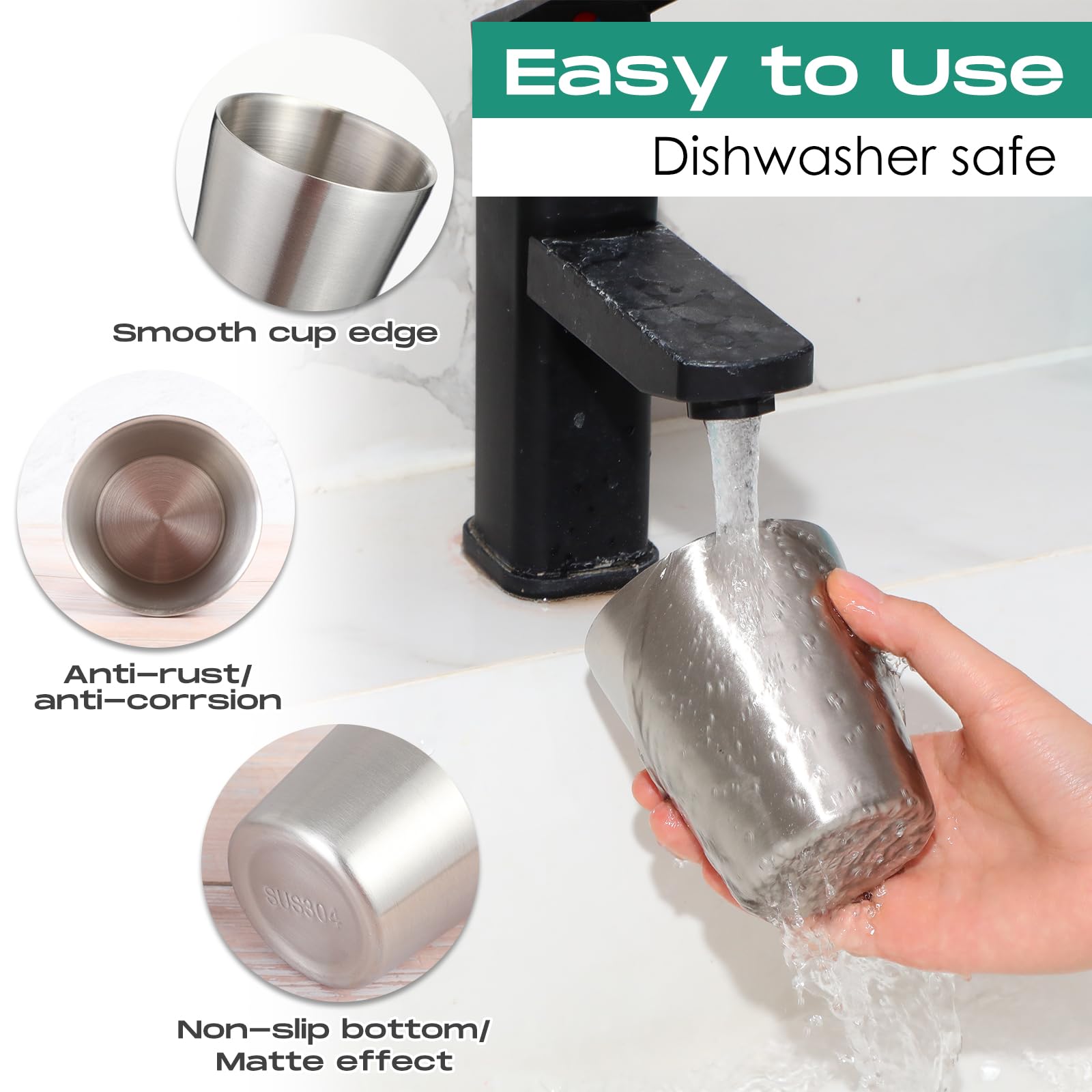 Mimorou Thermobecher aus Edelstahl, doppelwandig, Vakuum-Wassergläser, Camping, wiederverwendbare Becher, Grill, Zuhause, Büro, Party, Kaffee (250 ml), 8 Stück