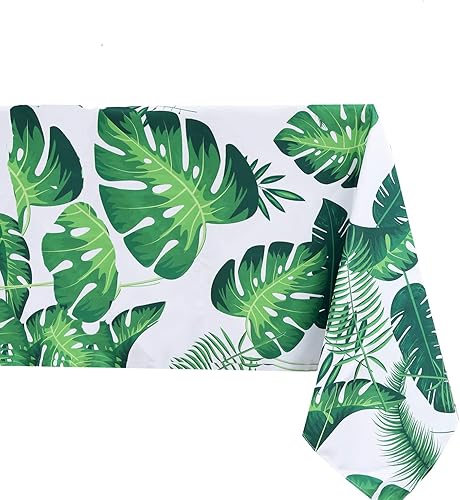 Miniatura 1 de Poise3EHome Mantel rectangular para exteriores, impermeable, color verde tropical, para primavera, picnic, fiesta, patio, mesa, campamento, hoja de