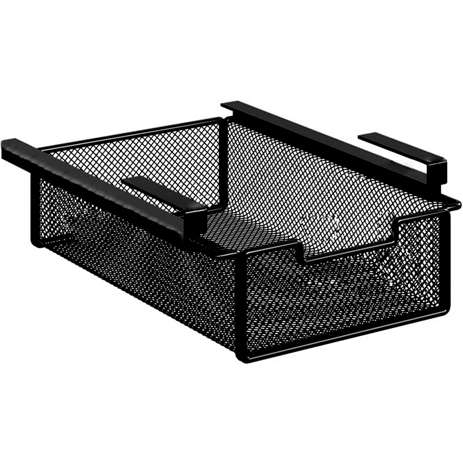 Jazuaiao Thin Under Desk Mounted Drawer Planner Rustproof Metal Construction Tool Complimentary Arrange Compact Space Utilization Strong Iron Under Desk Storage Drawer