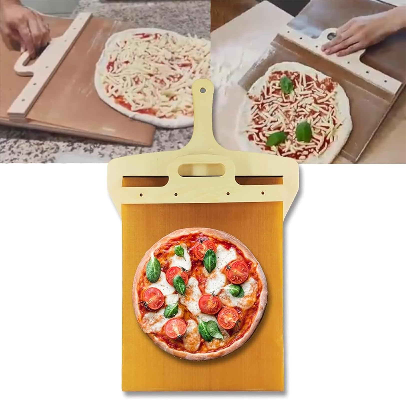 Grarro Sliding Pizza Peel - Non Stick The Pizza Peel That Transfers Pizza Perfectly Detachable Pizza Spatula, Creative Sliding Pizza Shovel Peels For Indoor & Outdoor Ovens