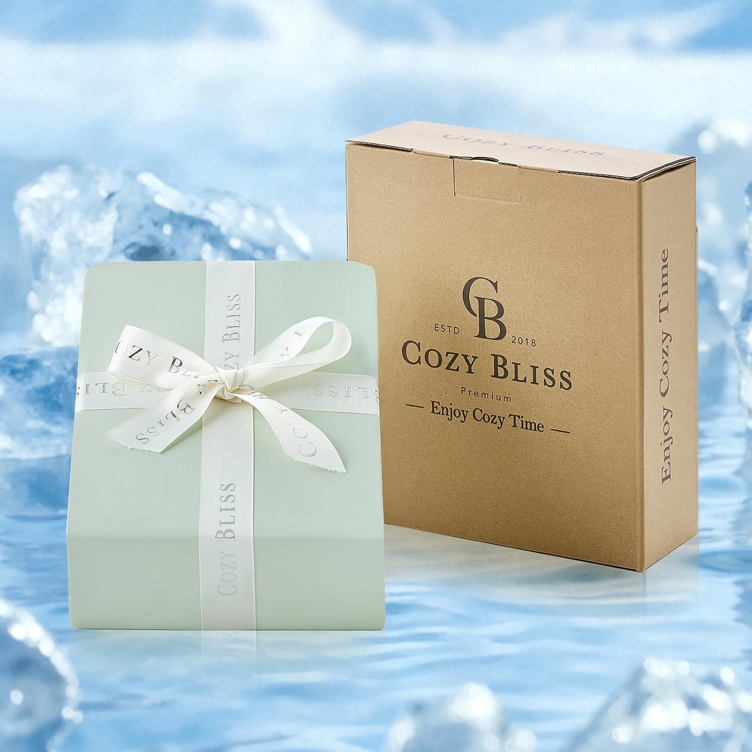 Cozy Bliss Premium Cooling Sheet Set Queen Size, Q-Max>0.4, 3PCS No Flat Sheet with 2 Pillowcases, Breathable Fitted Sheet for Hot Sleepers & Night Sweats, Deep Pocket Up to 18 Inches, Mint Green - Image 9