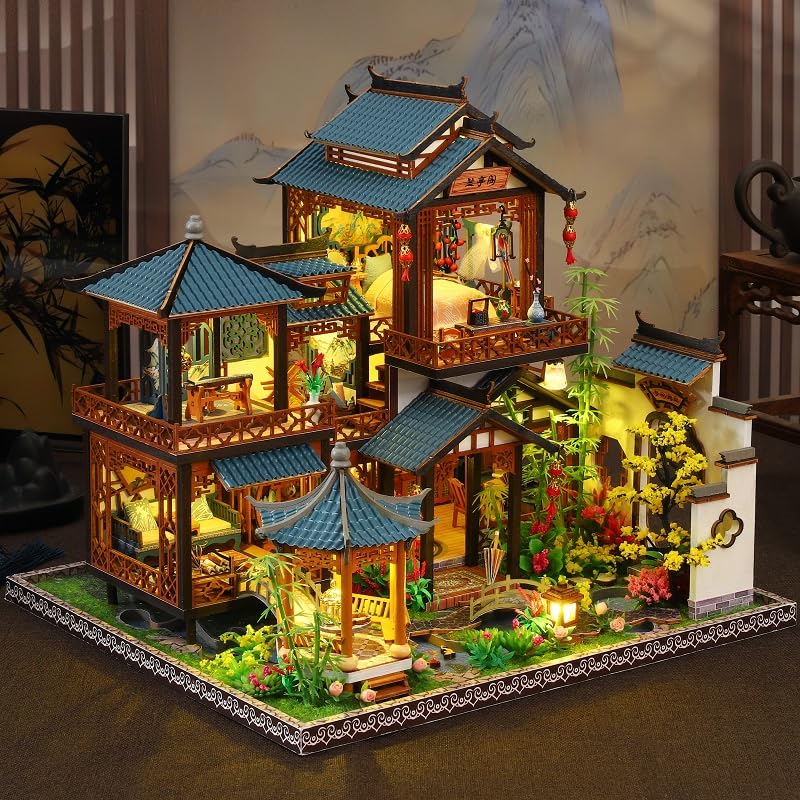 DIY Book Nook Kit, DIY Miniature Dolls House Kit with Furniture and LED Light, 3D Puzzle Wooden Art Bookends - Image 3