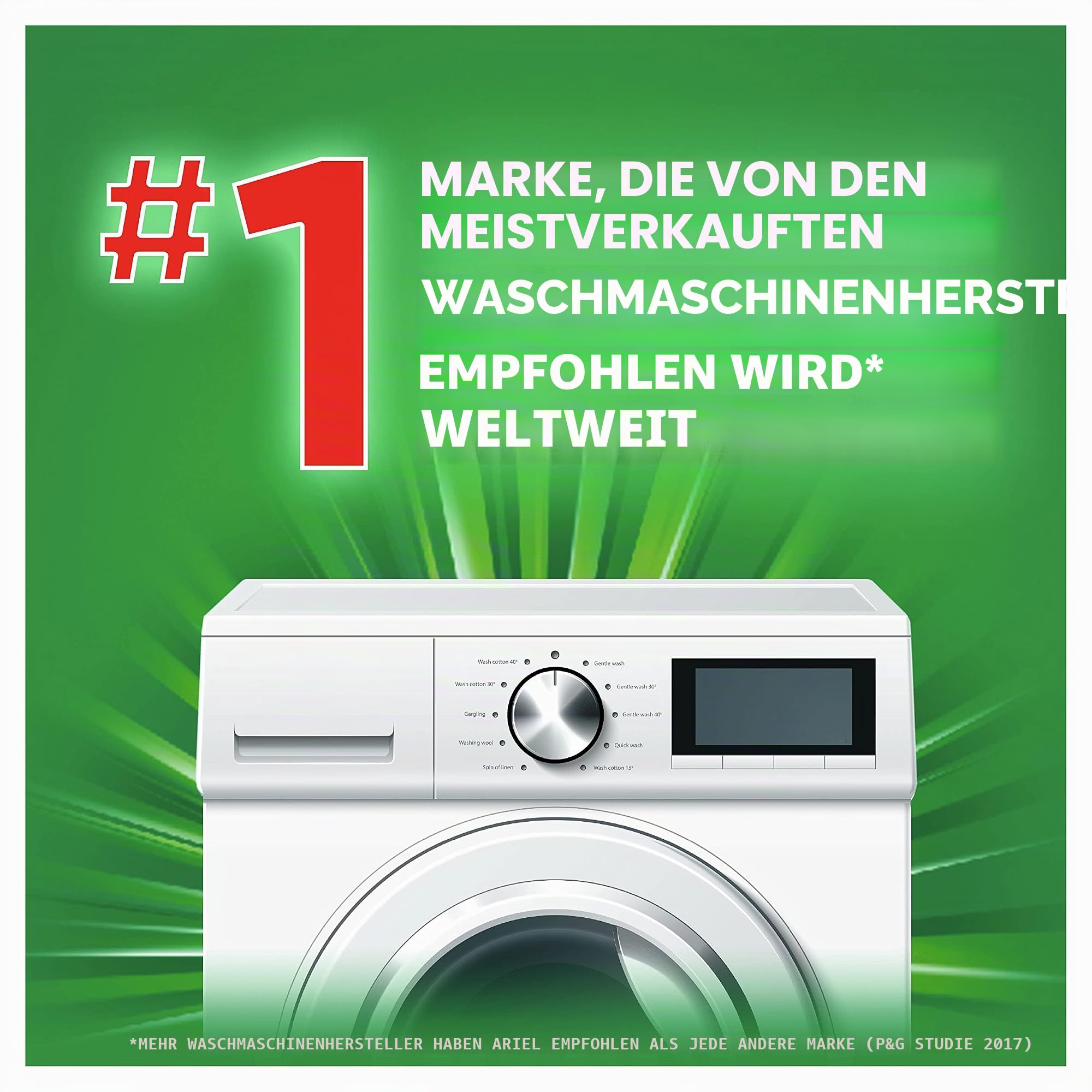 Ariel All-in-1 Colorwaschmittel-Kapseln, 108 Waschgänge (2 x 54 Pods), entfernt hartnäckige Flecken auch bei niedrigen Temperaturen