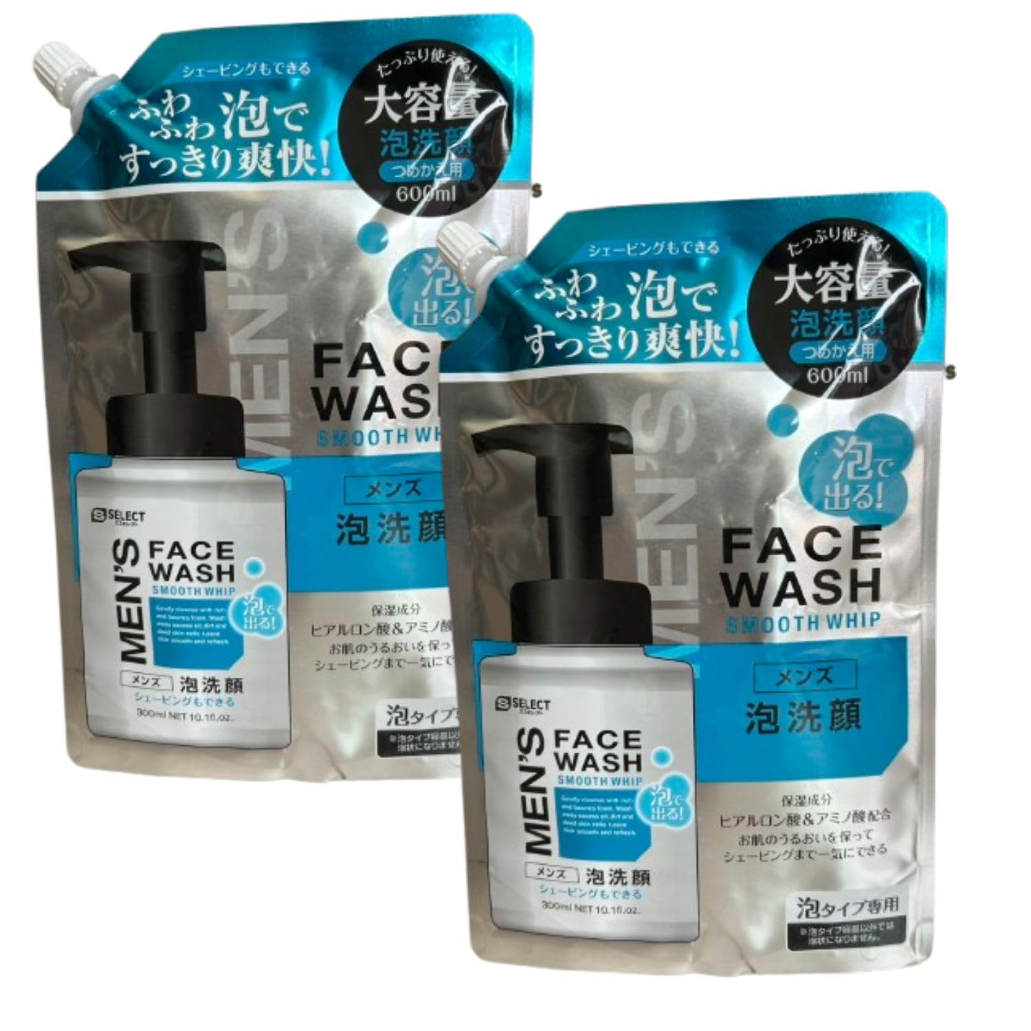 Amazon | 大容量 泡洗顔 600ml×2 FACEWASH シェービングもできる