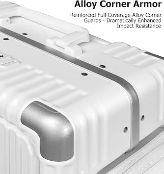feilario 20in Aluminum Frame Carry On Luggage, Tri-Zone Access Brake Wheels