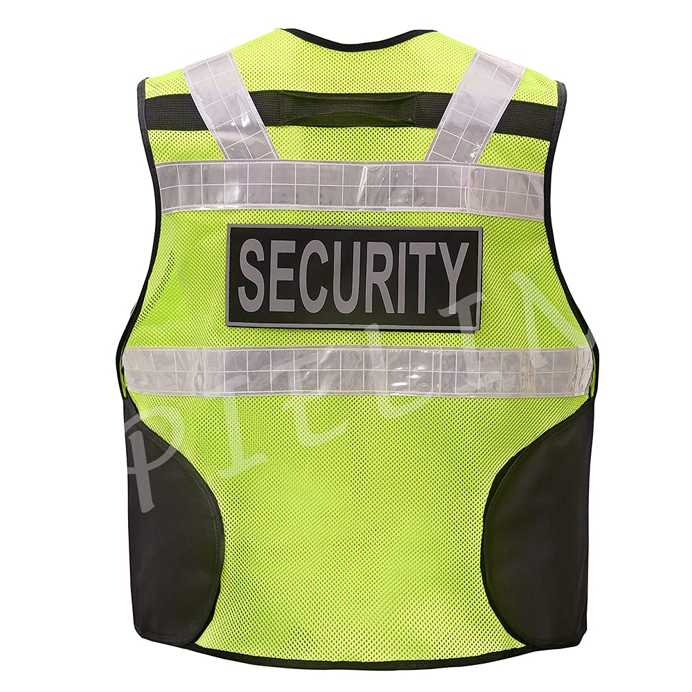 Sicherheitsweste Reflektierend 201 Gelb Schwarz + Security | Schutzweste, Securityweste, Einsatzweste, Kennzeichnungsweste, Reflektierend, Multifunktionsweste