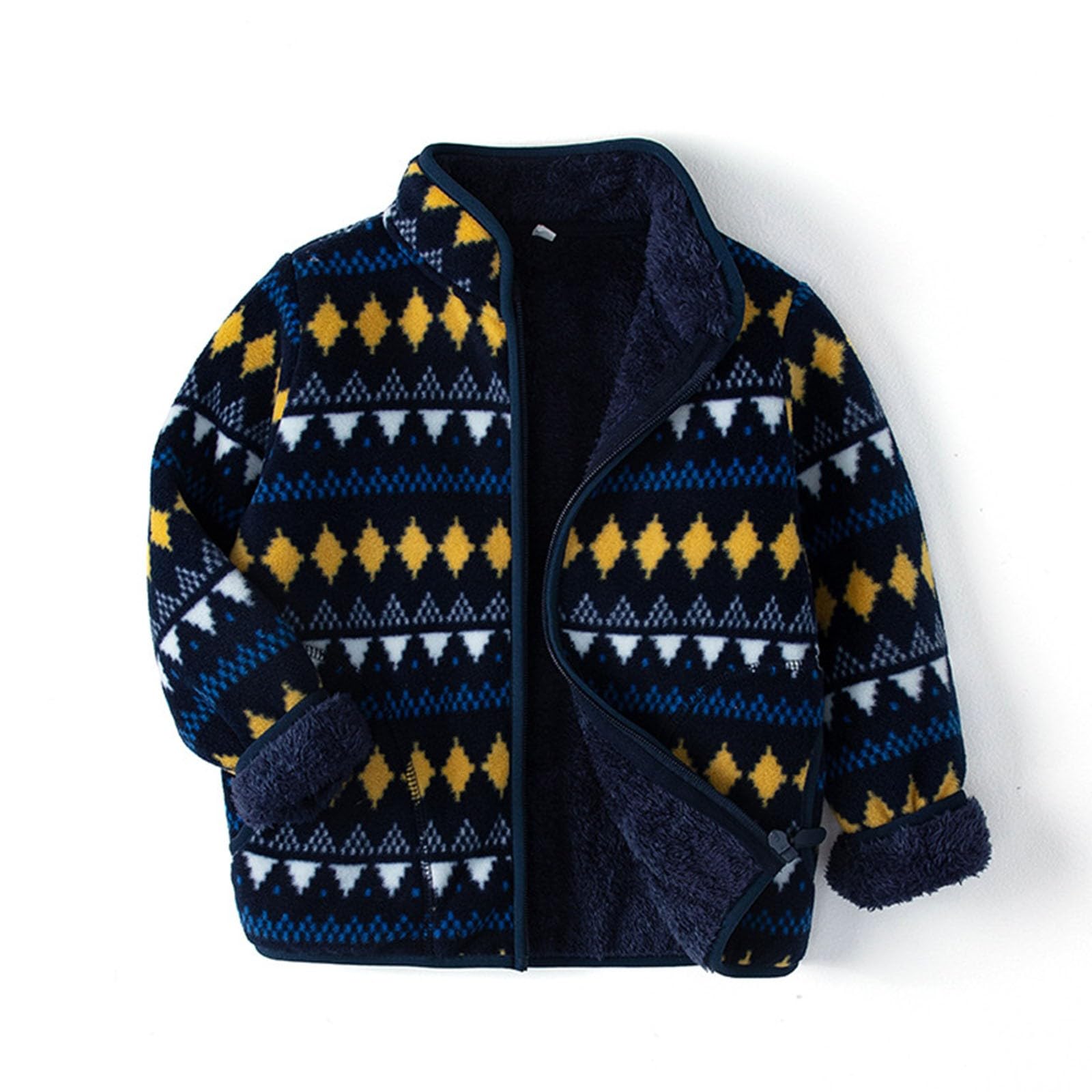 Generisch Chaqueta de forro polar para niños pequeños, con capucha, cremallera de manga larga, gruesa y cálida, chaqueta para niños