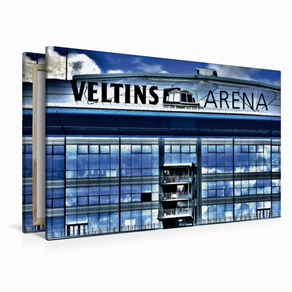 Premium Textil-Leinwand 120 x 80 cm Quer-Format Veltins Arena | Wandbild, HD-Bild auf Keilrahmen, Fertigbild auf hochwertigem Vlies, Leinwanddruck von Anke Grau