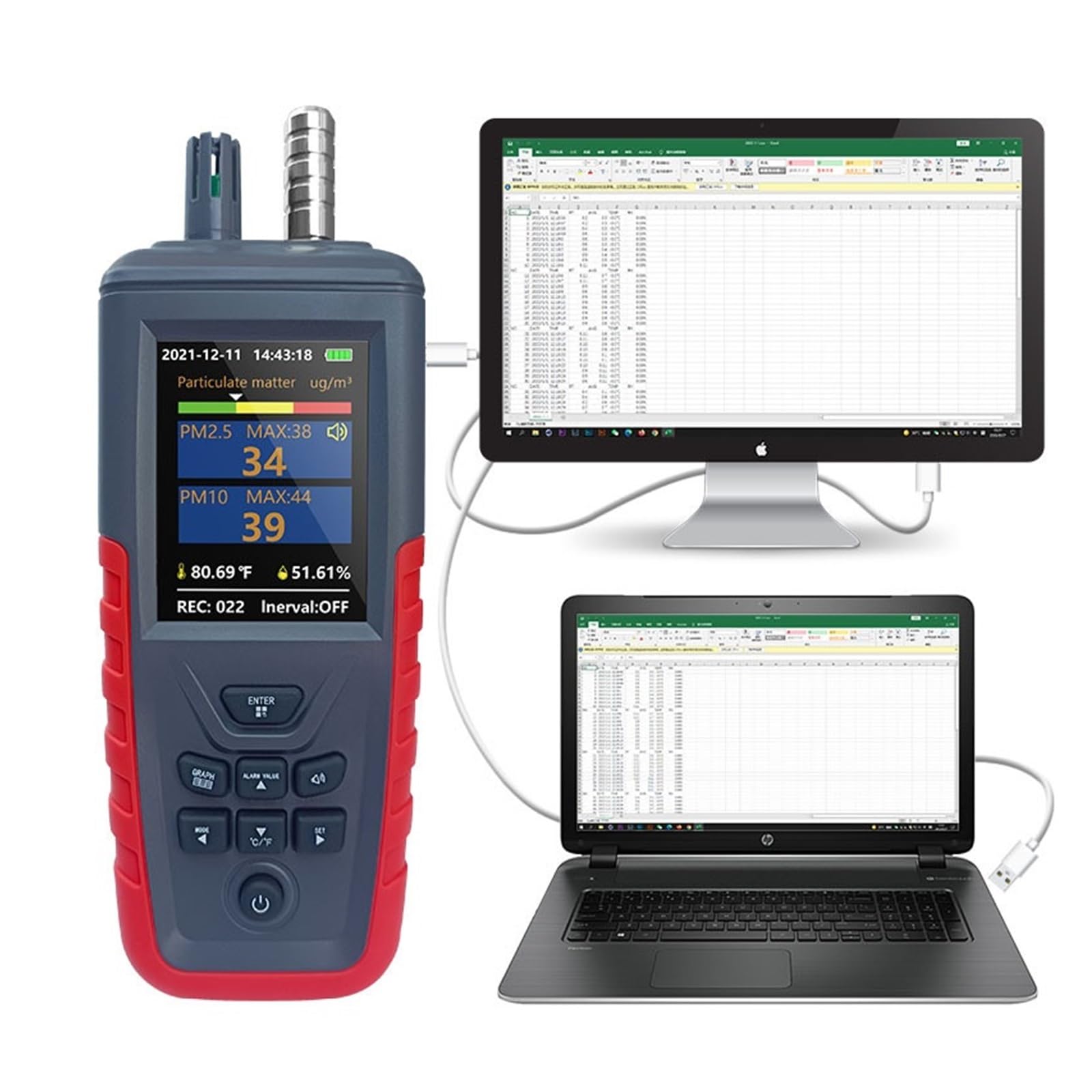 Amazon.co.jp: 空気測定器 空気質検出器 空気汚染測定器 空気品質