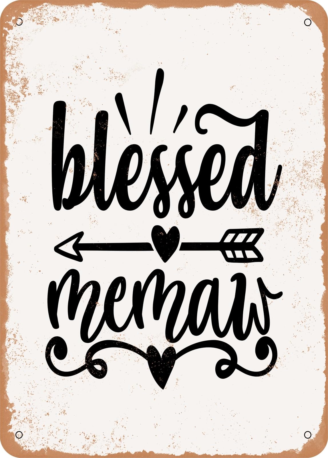 Miaomansenstore Metal Sign - Blessed Memaw - Vintage Rusty Look Home Decor